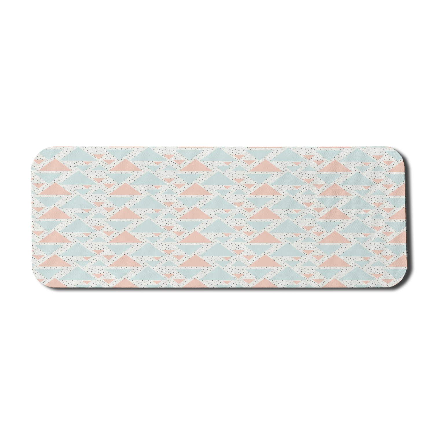 Ambesonne Neutral Color Computer Mouse Pad - Geometric Triangle Design, Non-Slip Rubber Base, Large 31
