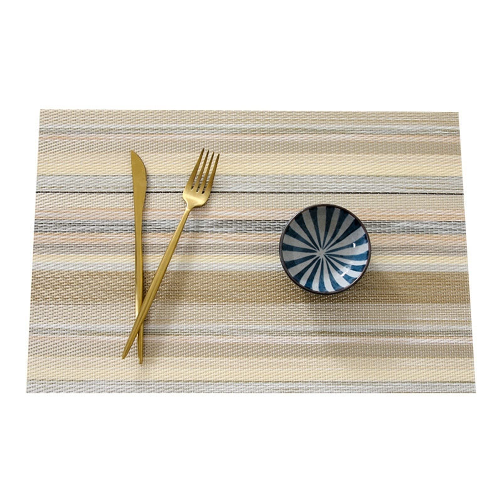 6-Pack Yellow Striped PVC Placemats 18