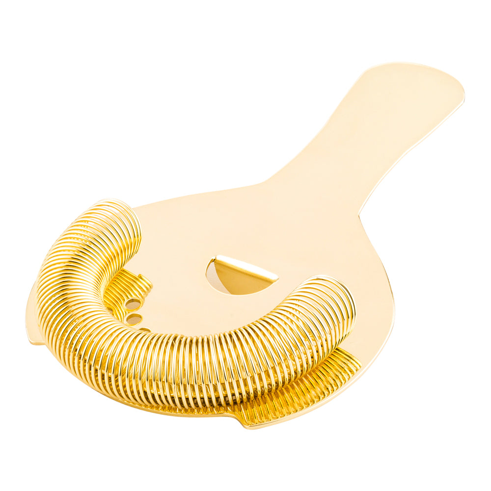 Premium Gold Plated Stainless Steel Hawthorne Cocktail Strainer - 6-Piece Set for Bartenders & Mixologists - Perfect for Craft Cocktails, Home Bars & Professional Use