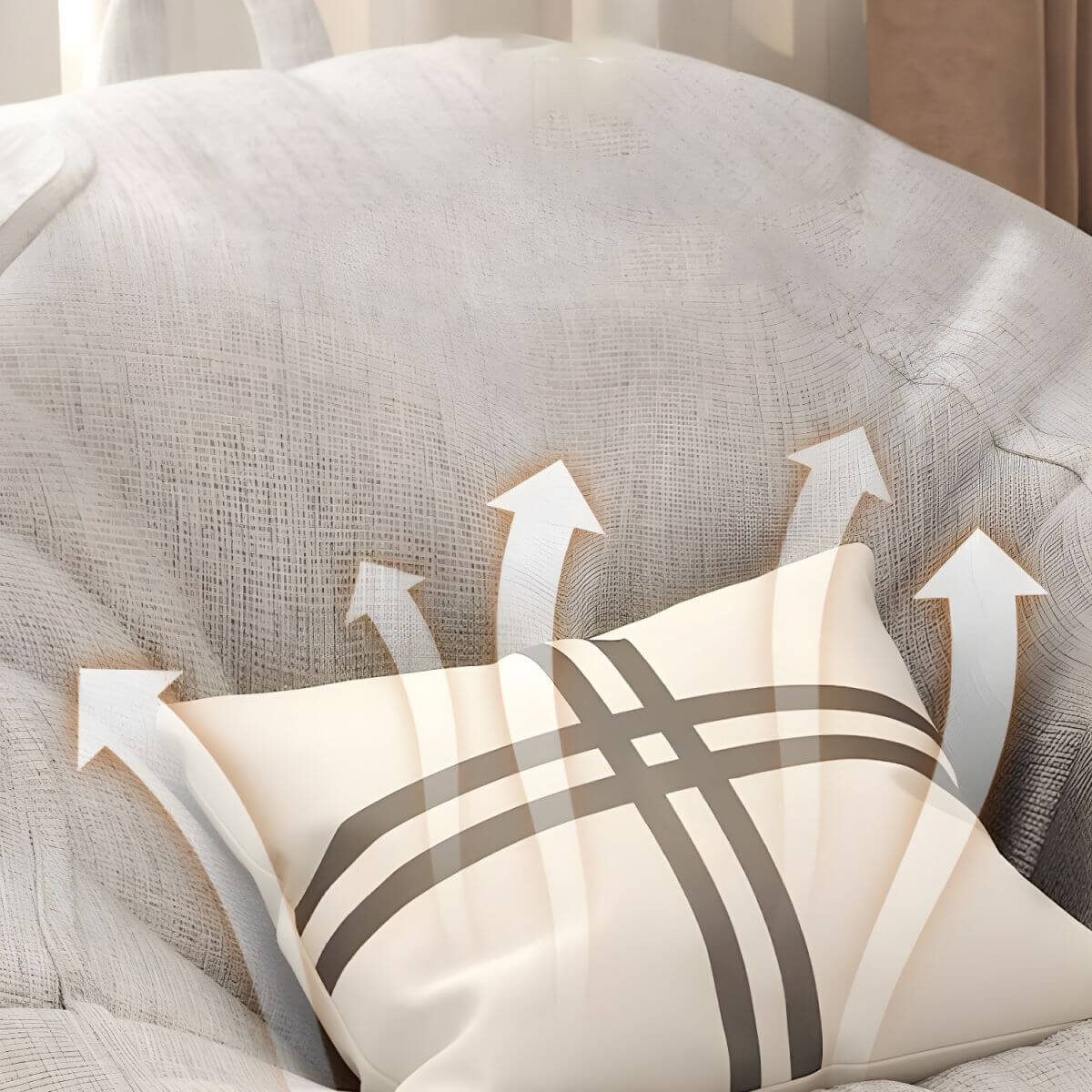 Premium Linen Upholstered Bean Bag Chair Set with Extra Firm Polystyrene Bean Fill - Comfortable Lounge Seating for Living Room, Bedroom, or Game Room