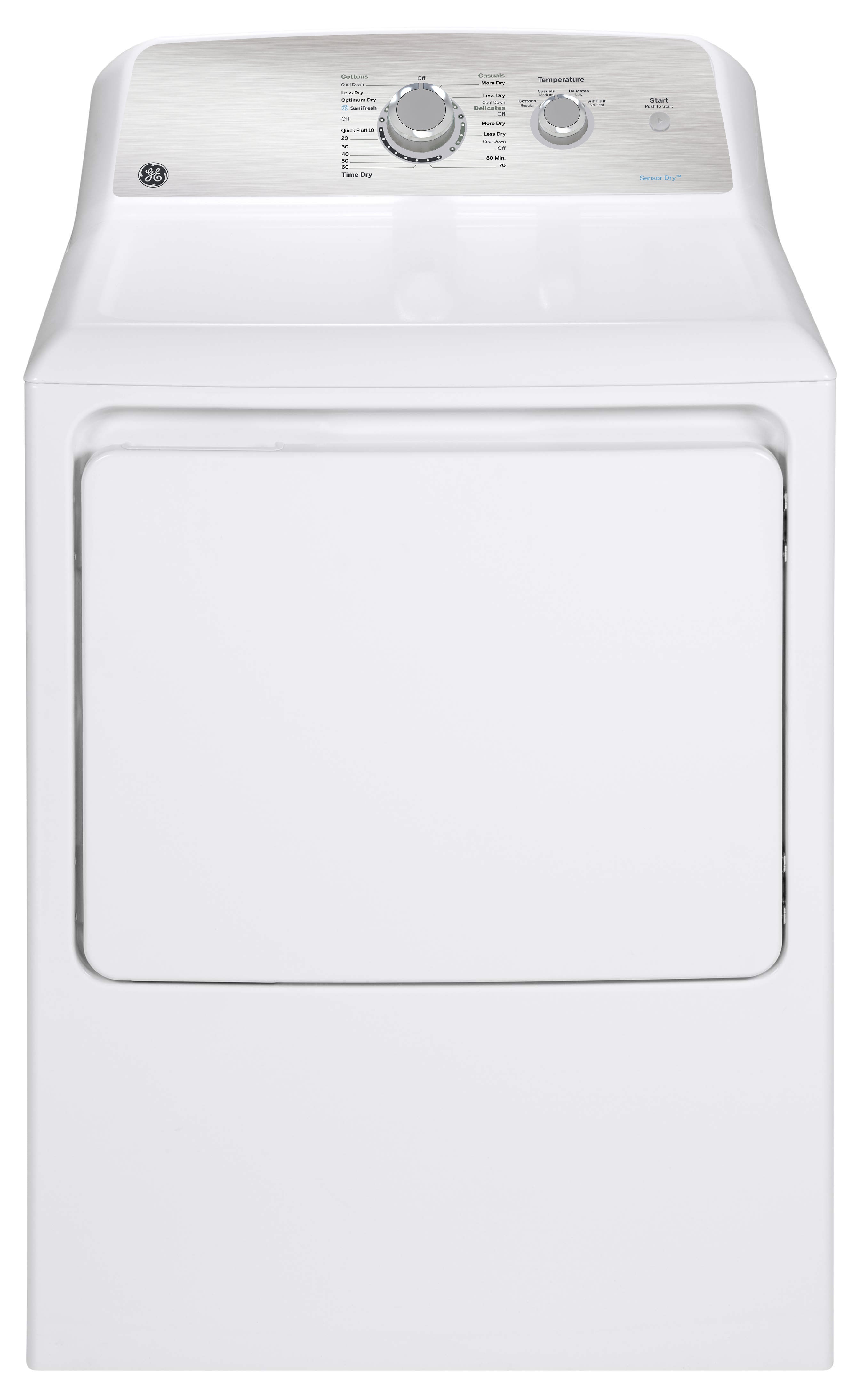 GE GTD40EBMRWS 7.2 Cu. Ft. White Electric Dryer with SaniFresh Cycle - Perfect for Laundry Rooms, Apartments & Large Families