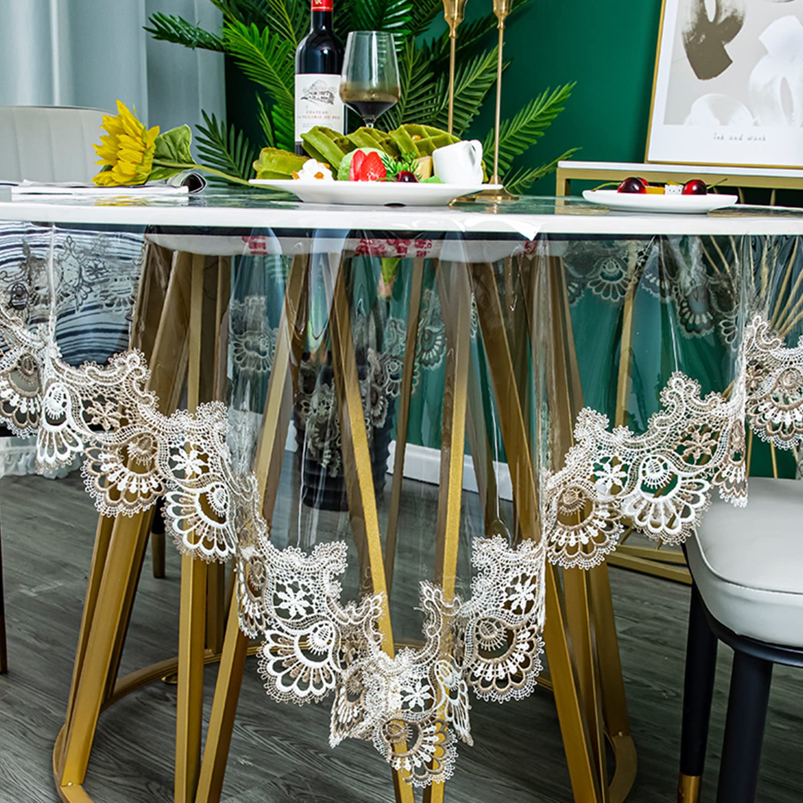 Clear PVC Waterproof Round Tablecloth 50