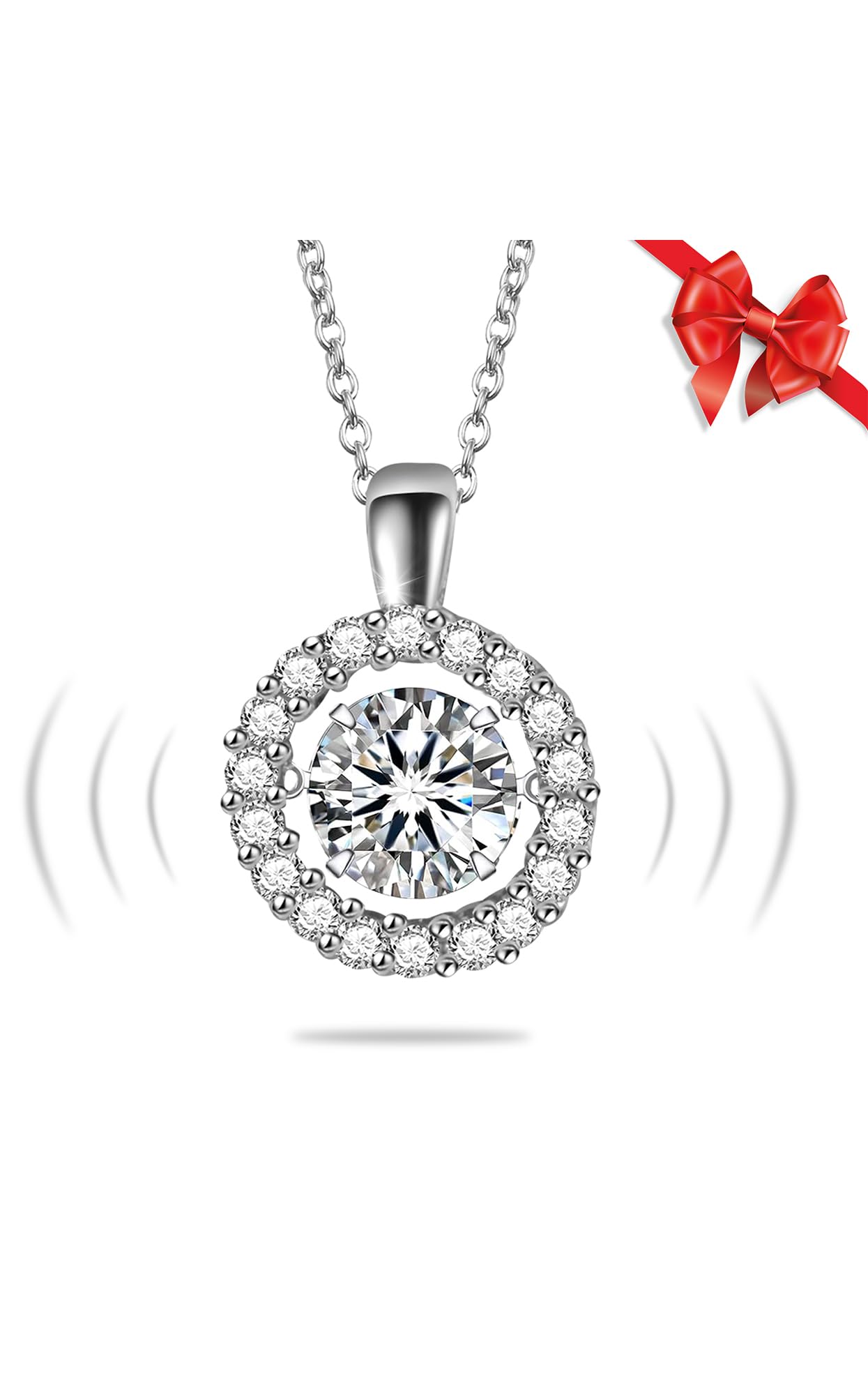 **Moissanite Necklace for Women - D Color VVS1 Lab Grown Diamond Pendant in Sterling Silver, Heart Halo Design - Perfect Gift for Wife, Anniversary, Wedding, Birthday & Mother's Day - Elegant Jewelry for Everyday Wear & Special Occasions**