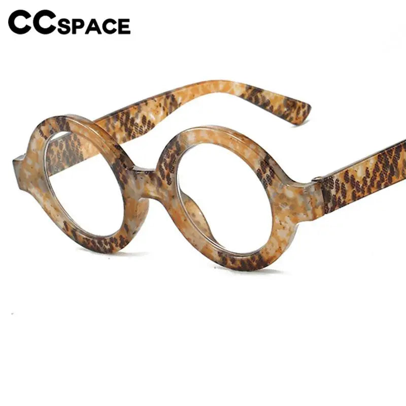 CCspace Women's Full Rim Round Thick Polycarbonate Reading Glasses +1.00 to +4.00 Strength | Blue Light Blocking | Lightweight & Durable for Reading, Computer Work & Office Use