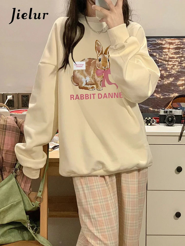 Women's Casual Hoodie - Classic O-Neck Pullover with Chic Print | Loose Fit Sweatshirt for Everyday Wear | Perfect for Street Fashion & Relaxing at Home