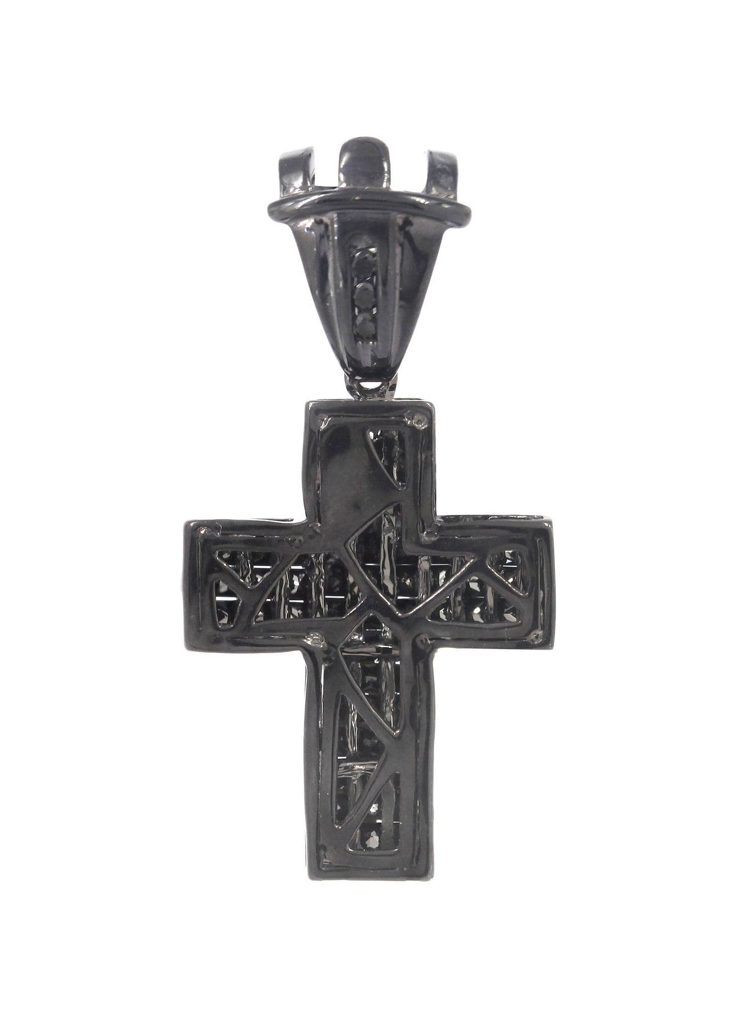 Black Diamond Cross Pendant Necklace - 1.45 Carat Genuine Black Diamond Jewelry - 4.48 Grams Sterling Silver - Perfect for Religious Gifts, Baptism, Confirmation & Everyday Elegance
