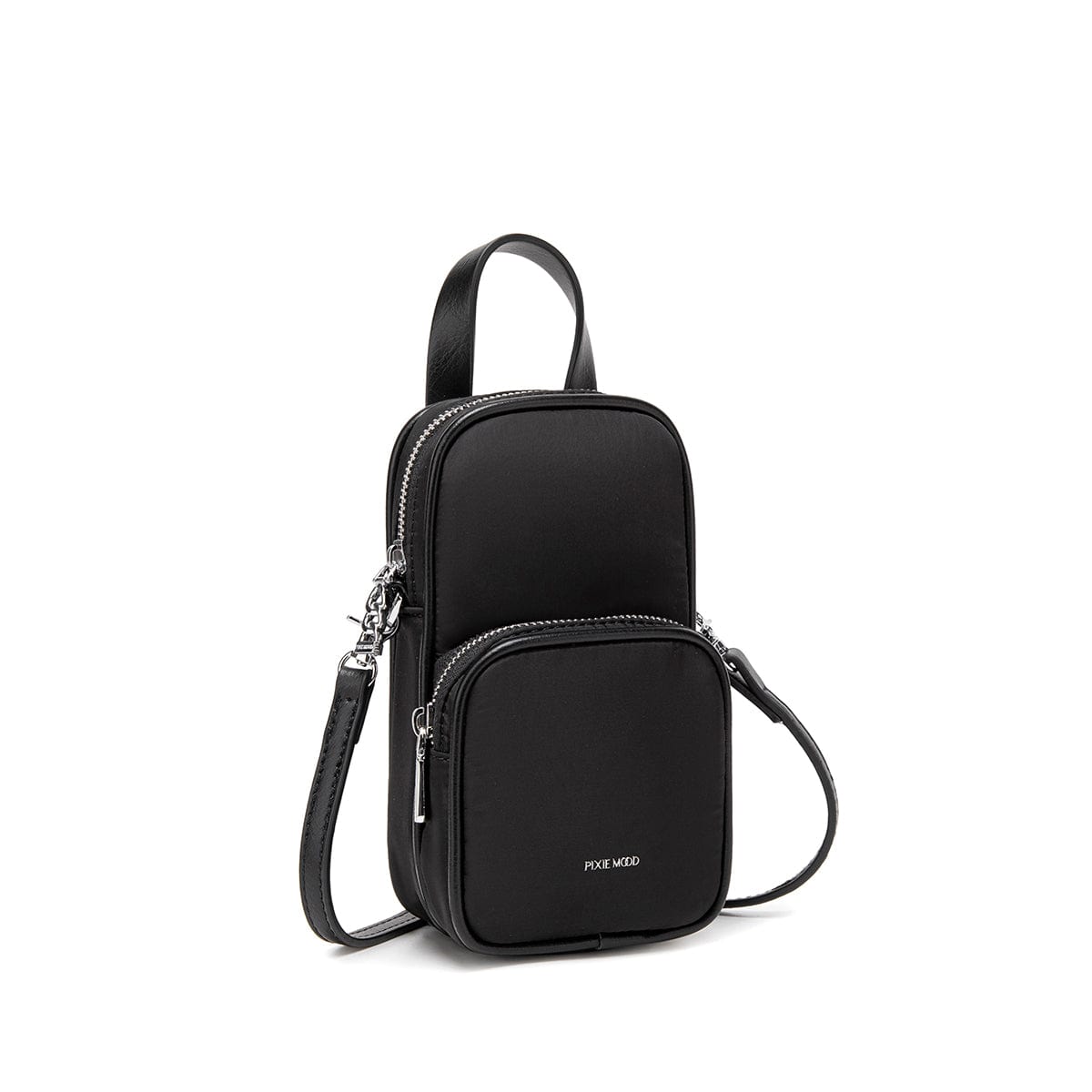 Cassandra Vegan Leather Phone Crossbody Bag - Black Nylon Crossbody Purse for Women | Perfect for Travel, Shopping & Everyday Use