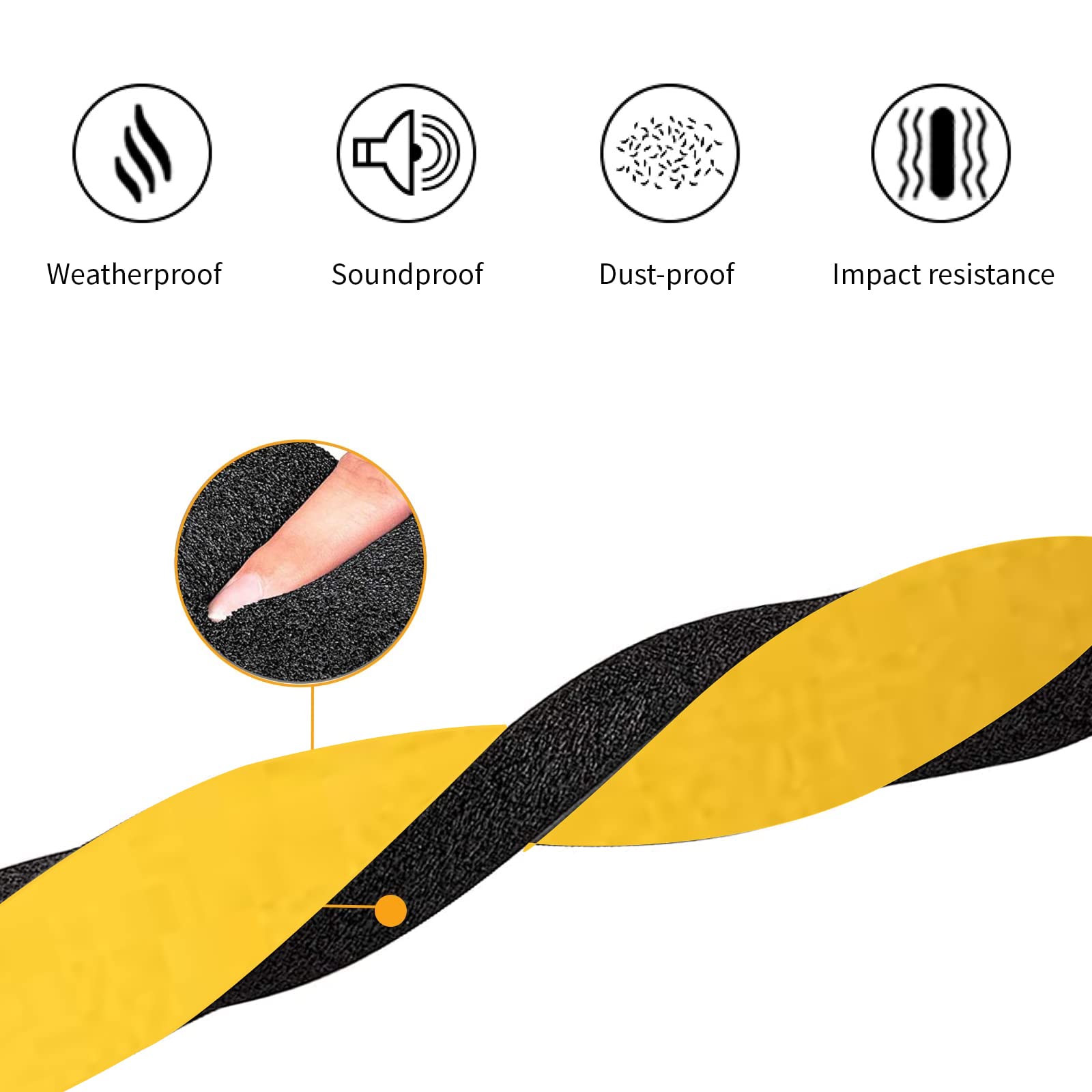 2 Inch x 1 Inch Open Cell Foam Air Conditioner Weather Seal Strip - 6.5ft Per Roll for Windows & Doors Insulation - Perfect for AC Units, Home Draft Proofing & Energy Efficiency