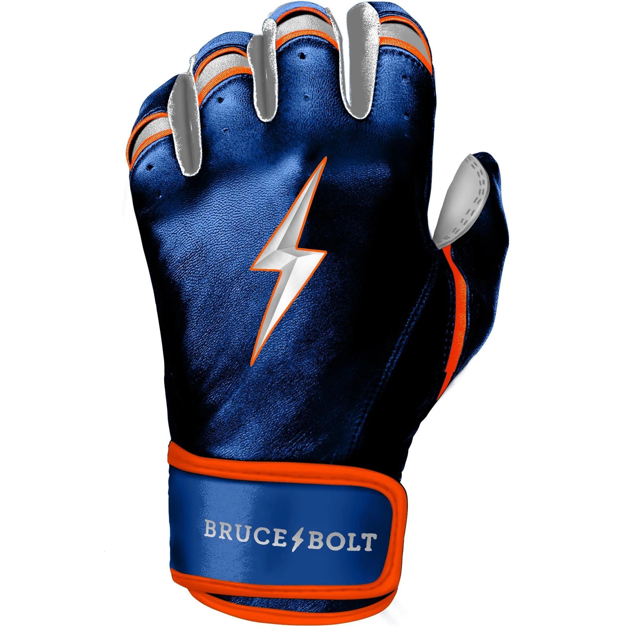 Bruce Bolt PREMIUM PRO NIMMO Short Cuff Batting Gloves for Baseball & Softball - Breathable & Durable Grip - Blue - Perfect for Training, Games & Outdoor Sports