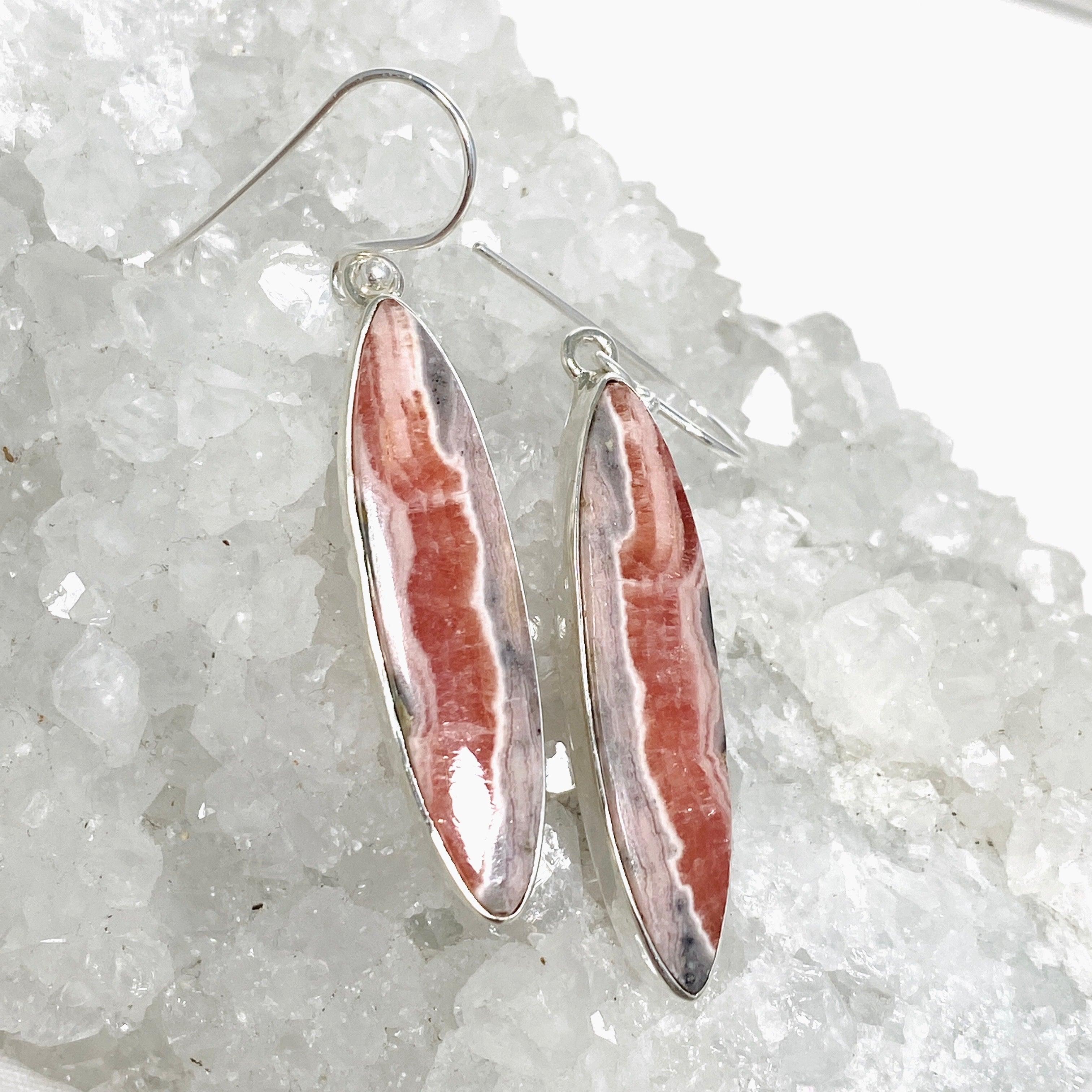 Rhodochrosite Marquise Earrings KEGJ1460 - Handmade Gemstone Jewelry for Women, Elegant Dangle Earrings for Parties, Weddings & Special Occasions