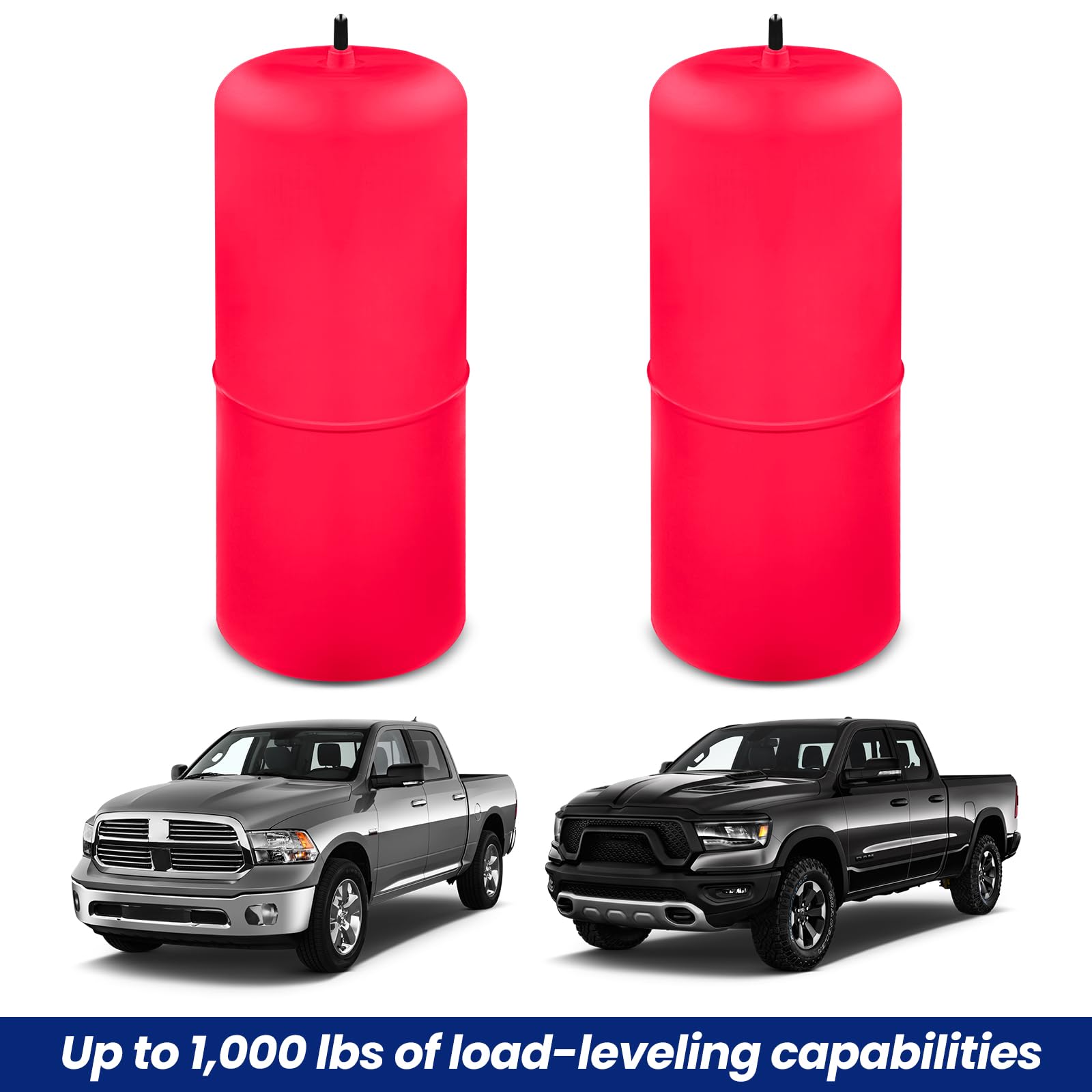 Heavy Duty Air Spring Bag Suspension Kit for 2009-2022 Ram 1500 & 1500 Classic Pickups - 1000 lbs Load Lift Leveling Air Ride Helper Spring Replacement - Perfect for Towing, Hauling & Off-Road Adventures