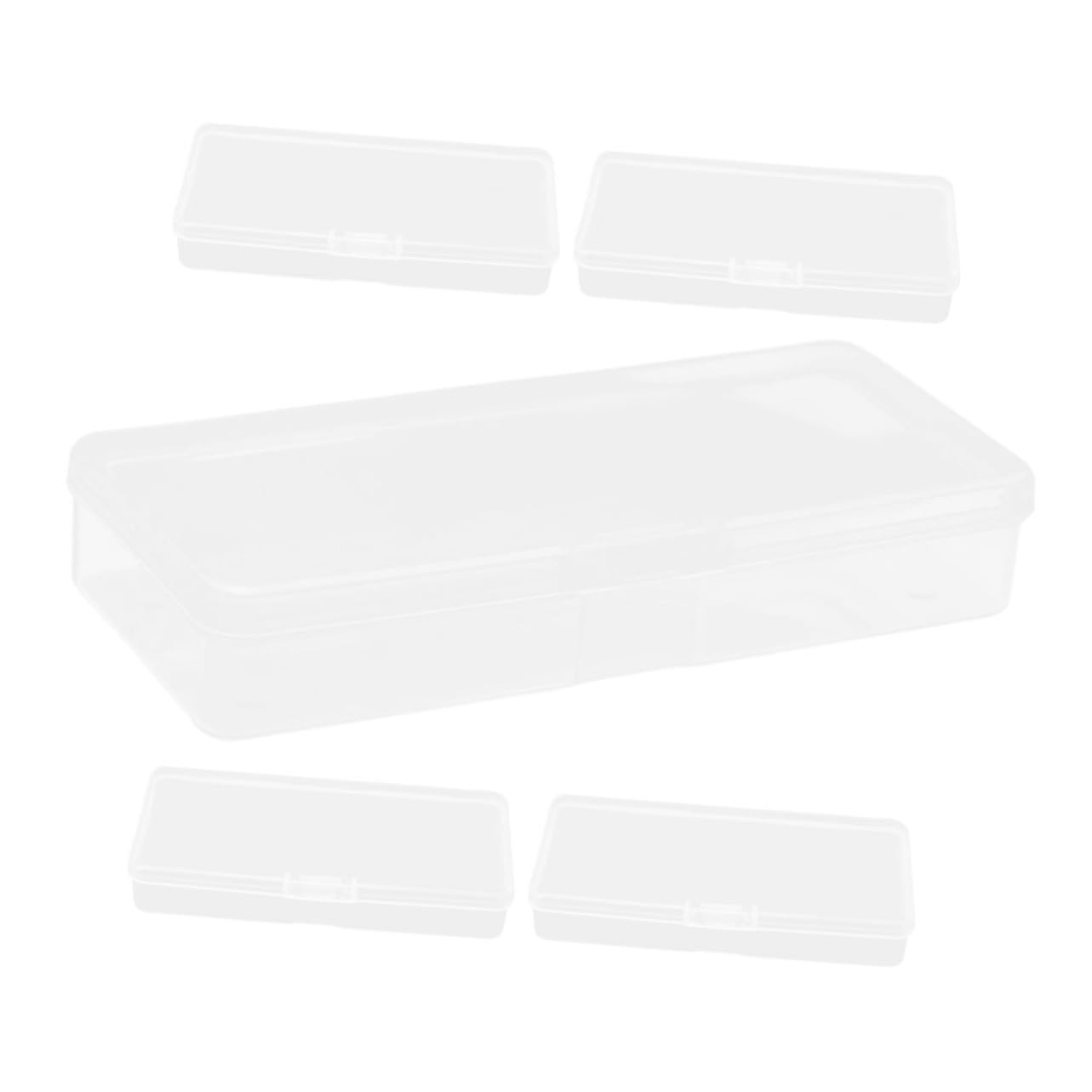 **5-Piece Plastic Fishing Tackle Box with Secure Lid - Blade Holder & Office Supply Storage Container - Ideal for Fishing Gear, Craft Supplies & Stationery Organization**