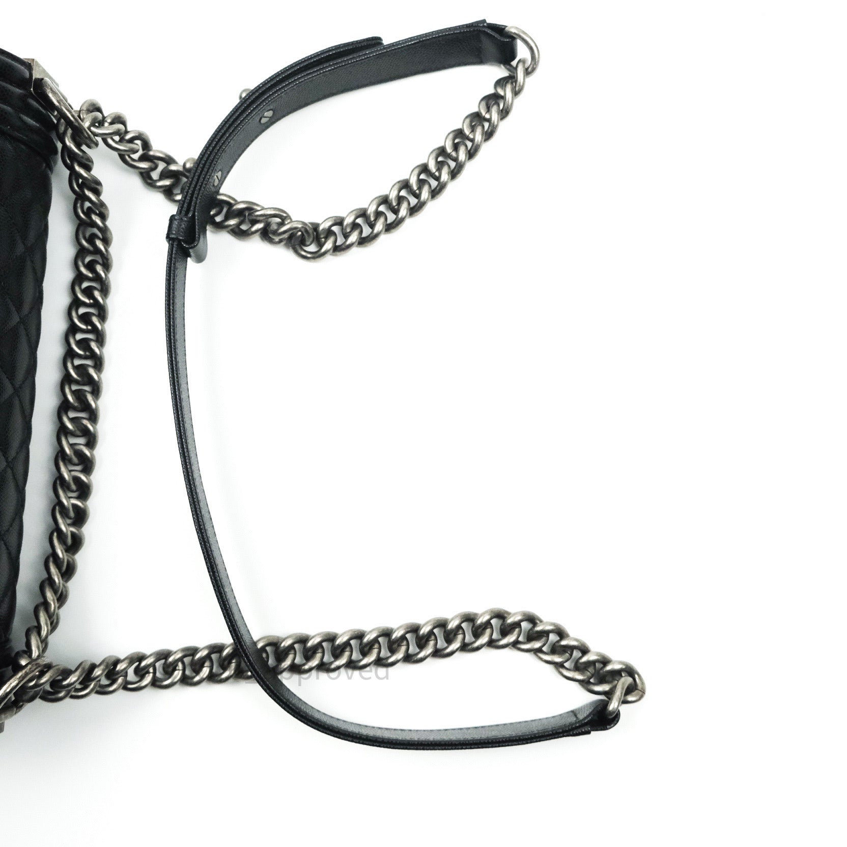 Chanel Boy Quilted Medium Handbag in Black Caviar Leather with Ruthenium Hardware - Perfect for Evening Events & Luxury Fashion Accessories