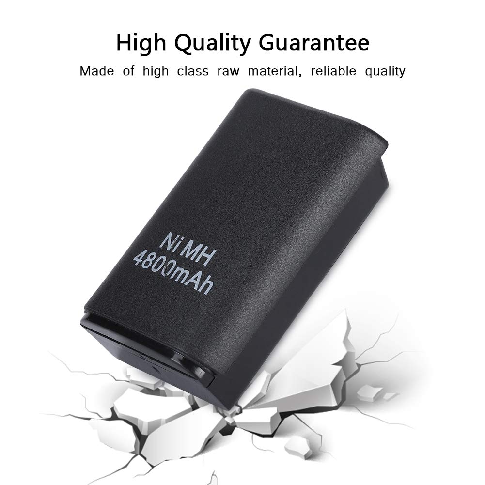 4800mAh Rechargeable Battery Pack for Xbox 360 Controller - USB Charging Cable & Dock Included - Long-Lasting Backup Power for Gaming Sessions, Travel, and Home Entertainment