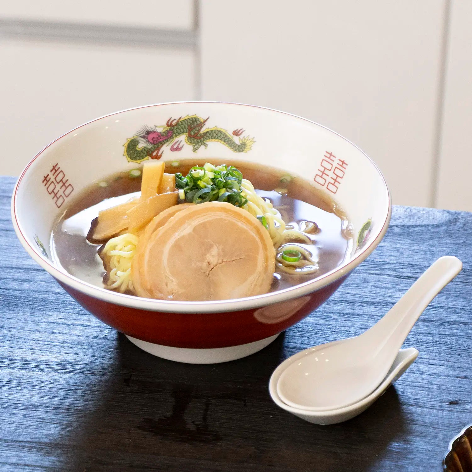 Premium EBM Porcelain Dragon Noodle Bowl - Handcrafted Asian Soup Bowl with Intricate Dragon Design - Perfect for Ramen, Pho & Asian Cuisine - Microwave & Dishwasher Safe