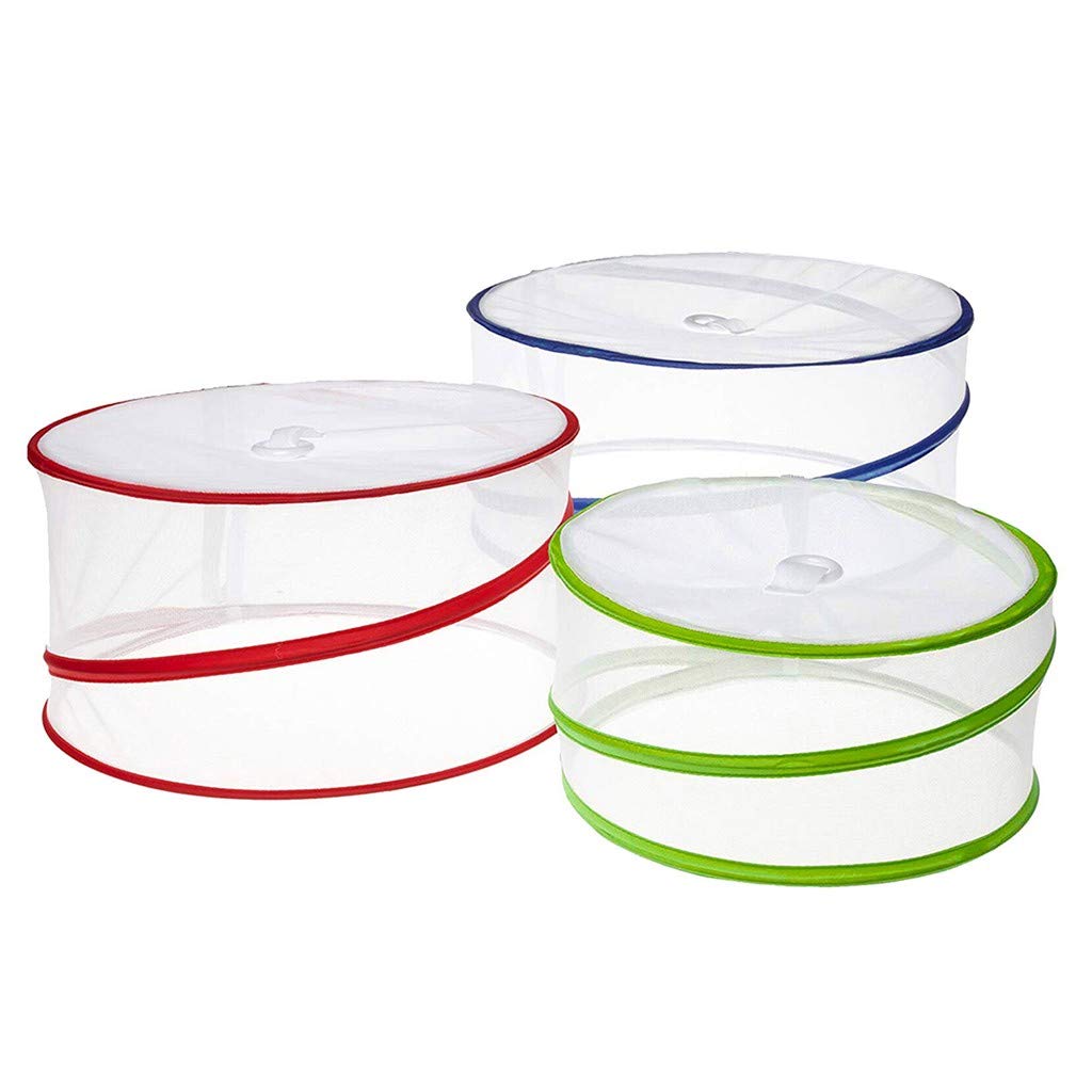 3-Pack Collapsible Food Covers for Kitchen & Outdoor Use - Mesh Snack Containers for Kids, Picnics, Parties & Travel | BPA-Free Kitchen & Dining Essentials