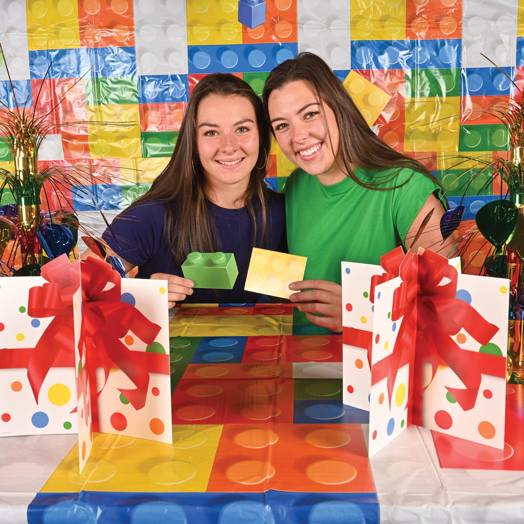 12 Pack Beistle Building Blocks Party Table Cover - Colorful Kids Birthday Party Decorations for Tables, Perfect for Themed Parties and Classroom Activities
