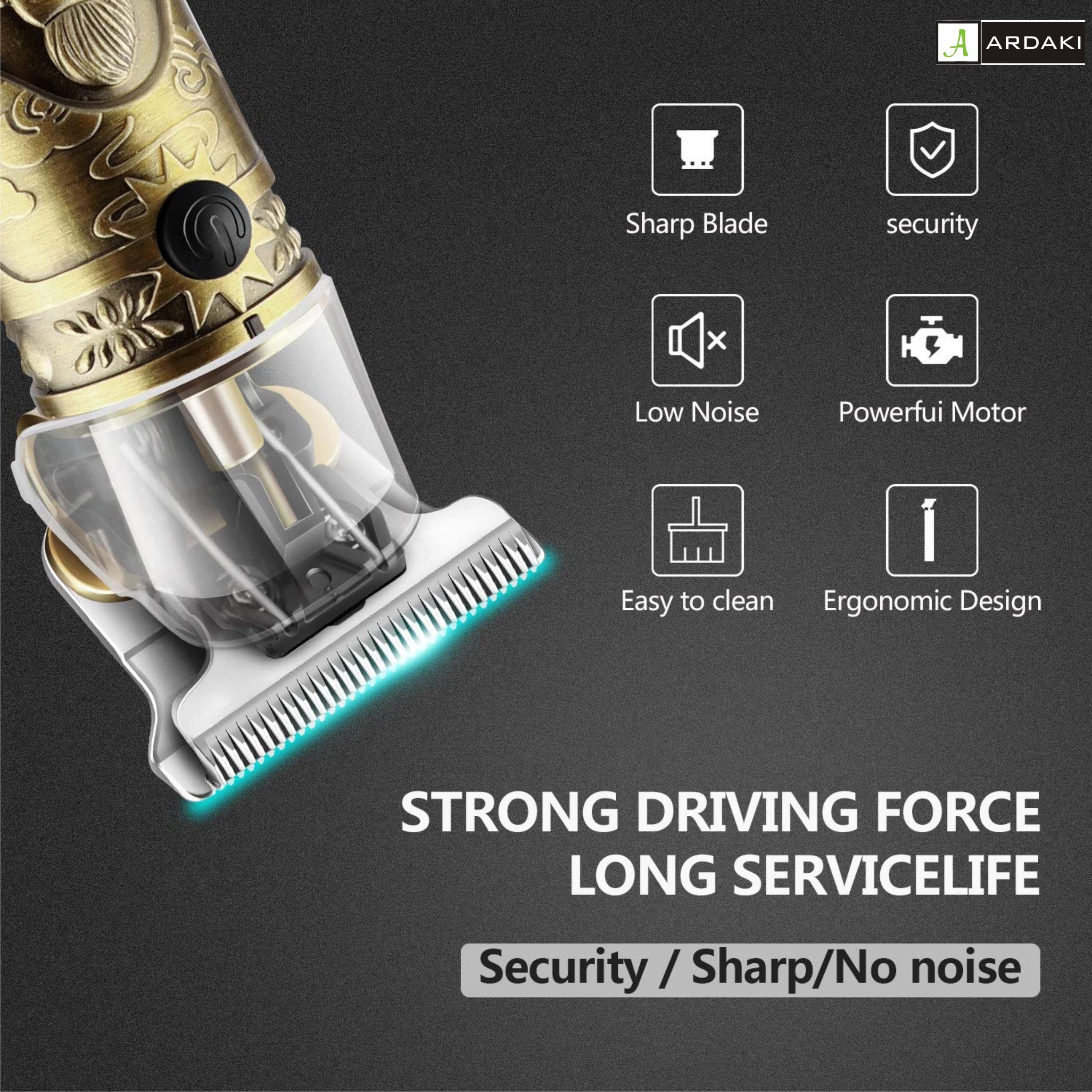 **ARDAKI Professional Hair Clipper for Men - Adjustable Blade Trimmer & Shaver, Multi-Grooming Kit for Face, Head & Body - Fast Charging, Precise Close Cut (Perfect for Home, Travel & Salon Use)**