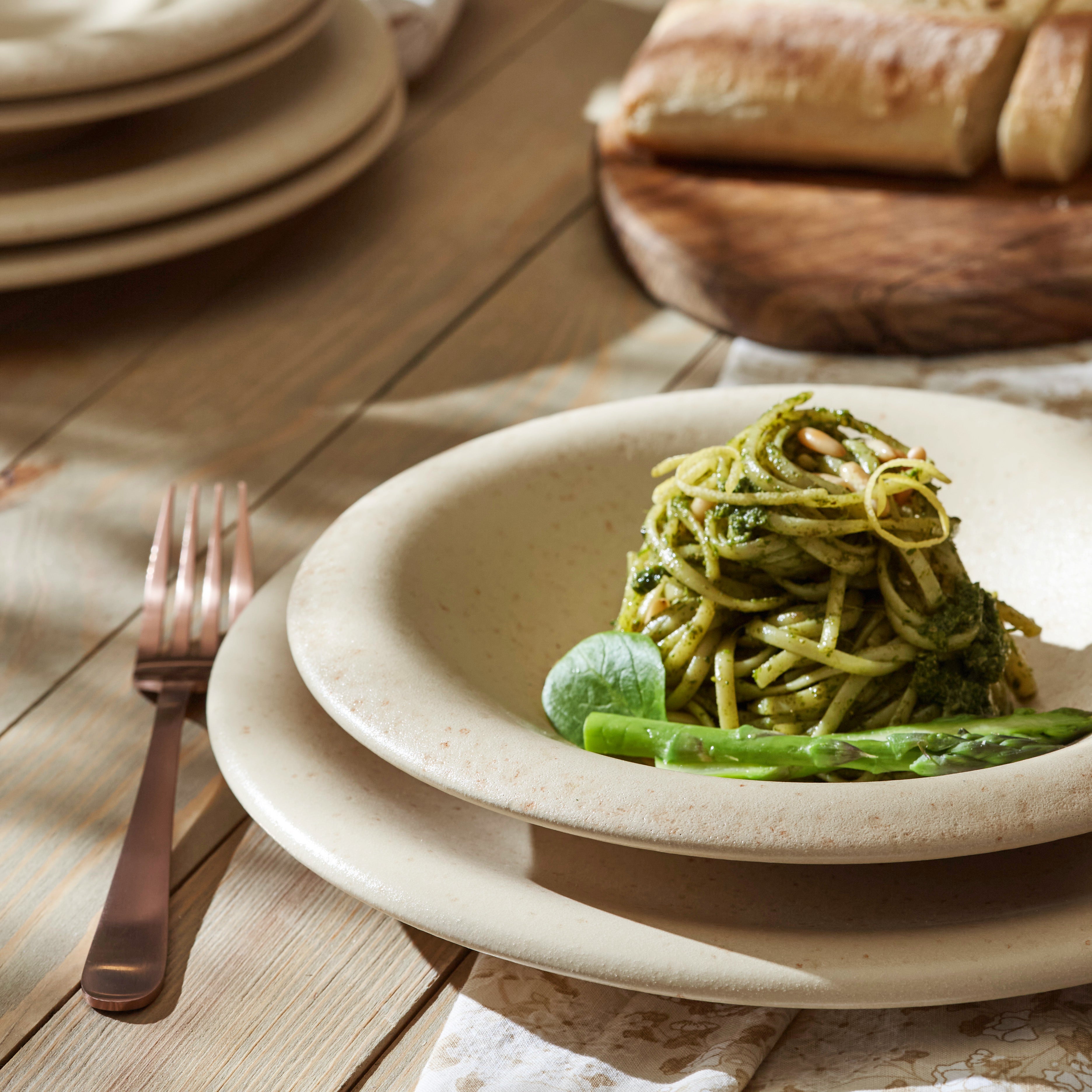 Premium Aro Stoneware Dinnerware Set - Cream Matte Finish - Handcrafted in Portugal - Scratch & Chip Resistant - Elegant Tableware for Everyday Dining & Entertaining