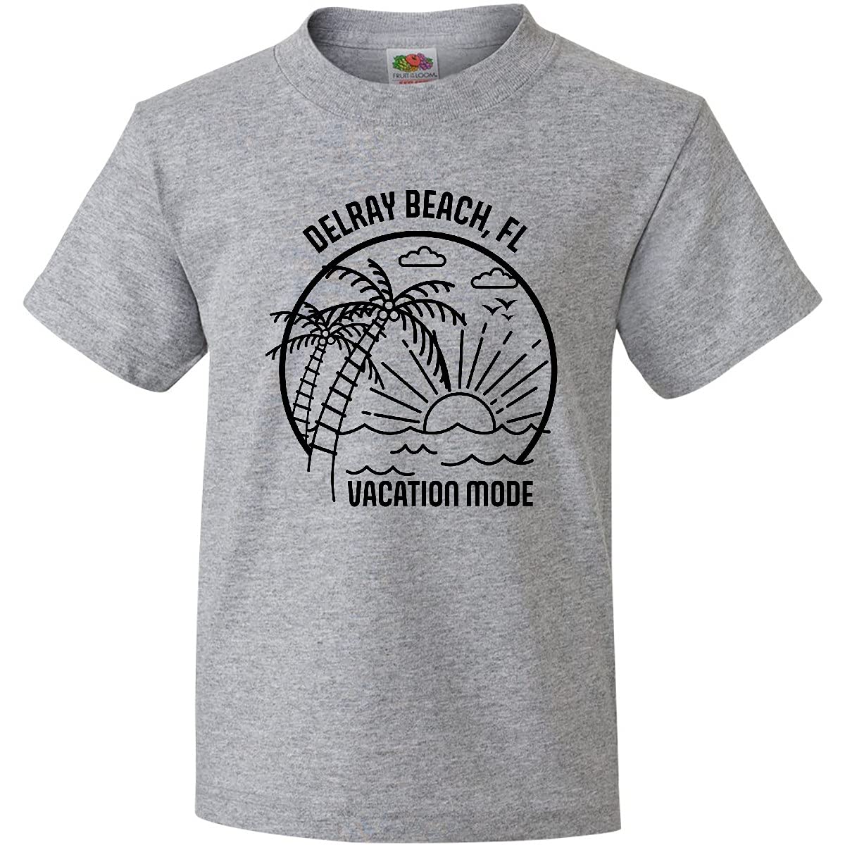 Inktastic Summer Vacation Mode Delray Beach Florida Youth T-Shirt - Comfortable Kids Travel Shirt for Beach Trips & Family Vacations