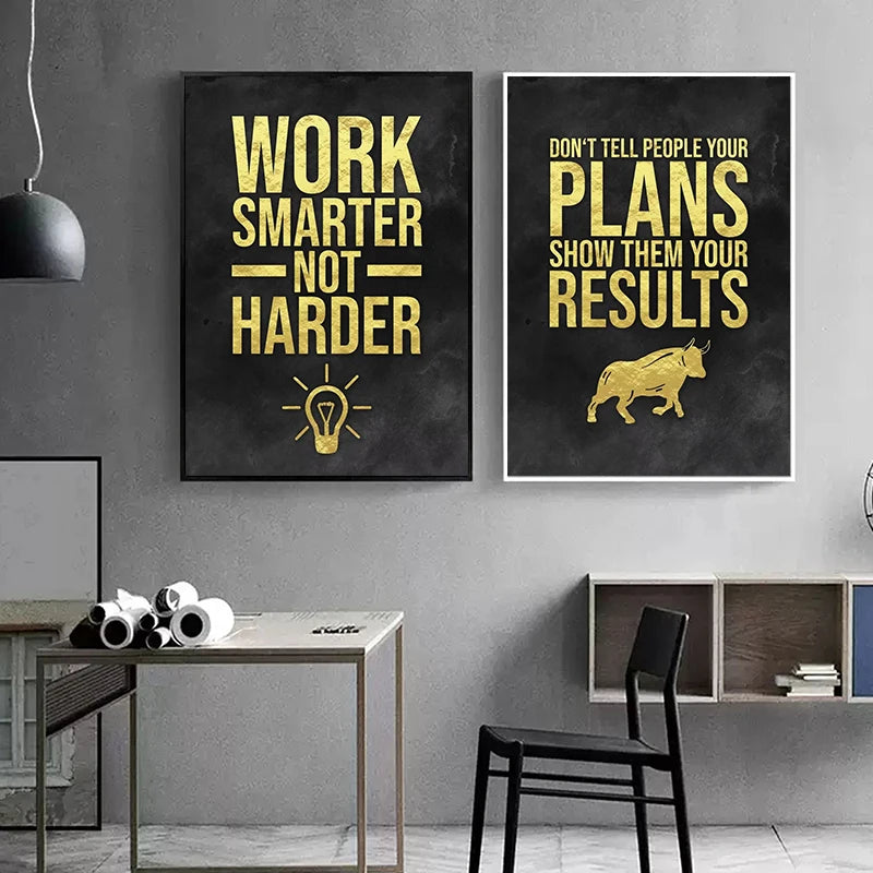 Inspirational Motivational Quotes Canvas Wall Art - Unframed Office & Home Decor Prints for Success, Work & Living Room