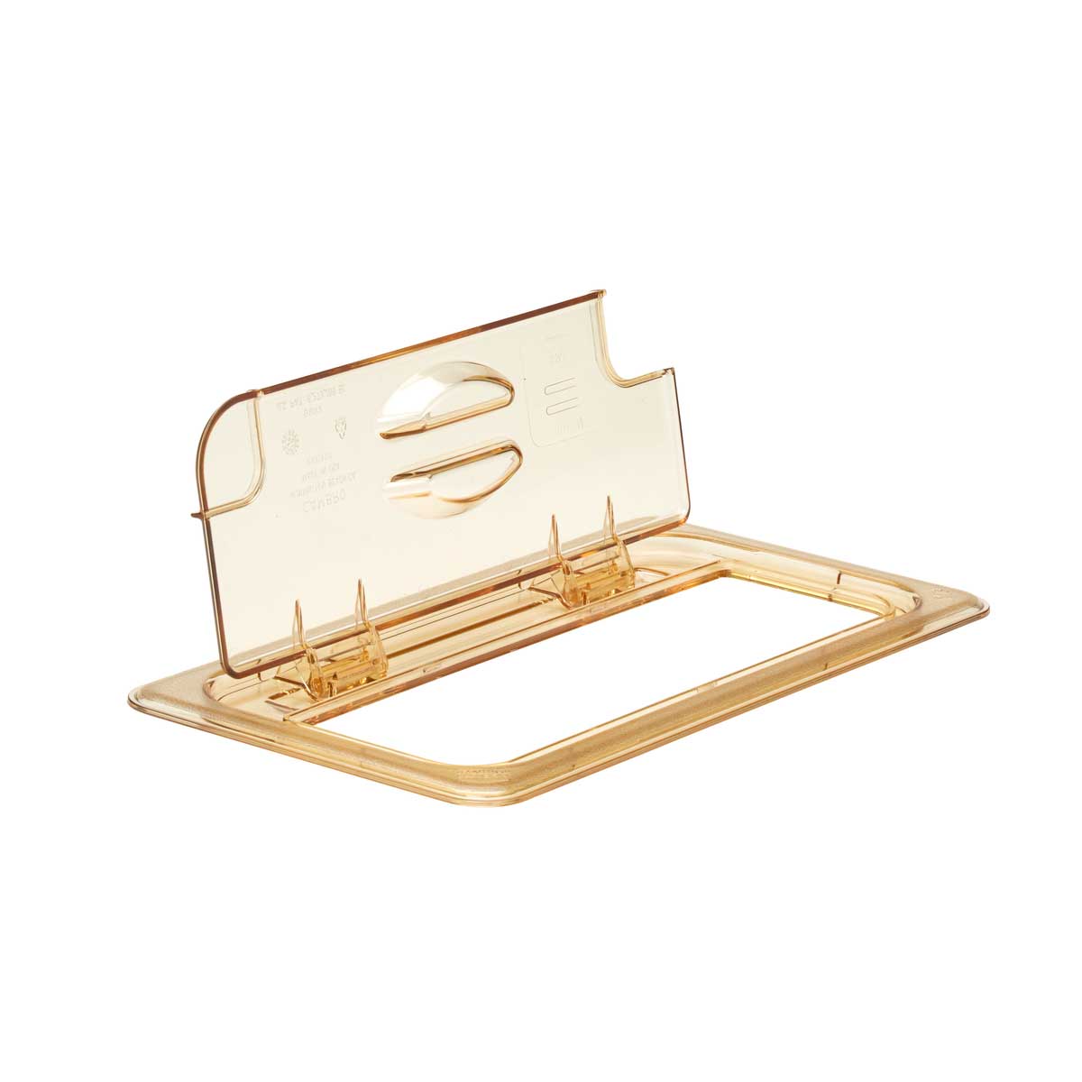 Cambro 30HPLN150 1/3 Size High Heat Notched Food Pan with Flip Lid - Amber - Perfect for Commercial Kitchens, Catering, and Food Service Storage