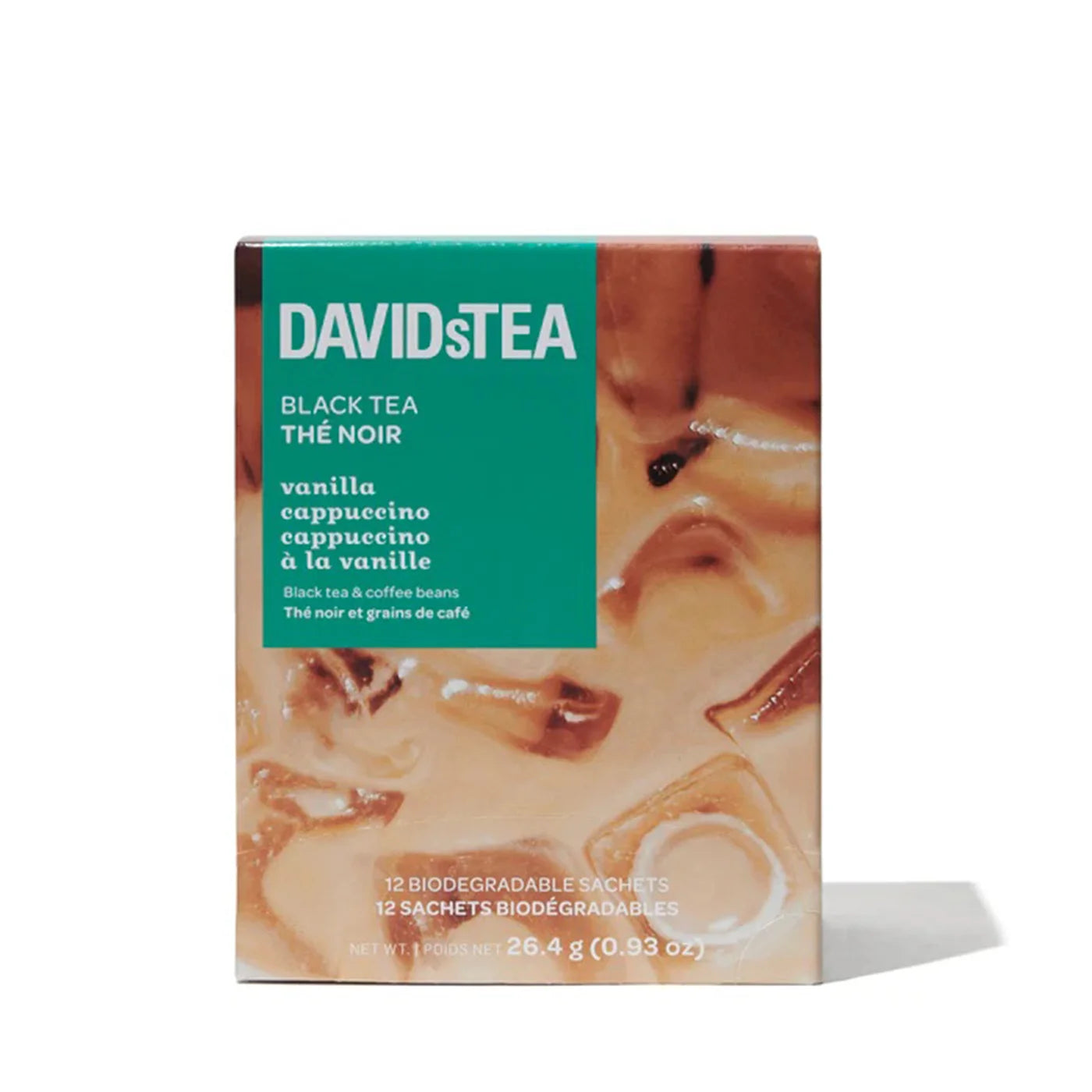 David's Tea Vanilla Cappuccino Filter Bag Tea - 12 Pack | Premium Herbal Tea for Relaxation & Energy Boost | Perfect for Morning Routine, Afternoon Break & Office Use