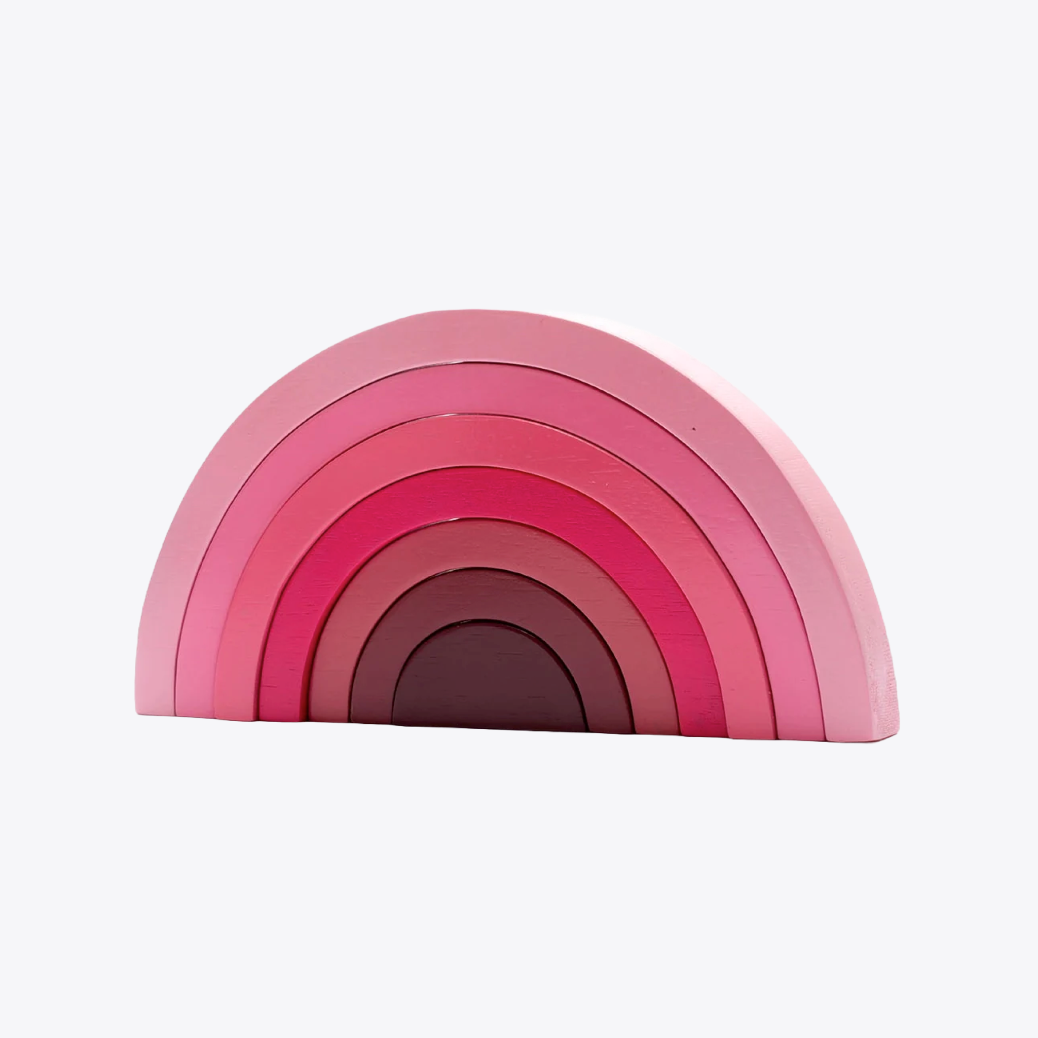 Wooden Rainbow Stacking Toy - Natural Wood Pastel Pink Blocks for Kids, Montessori Learning & Nursery Decor | Perfect for Toddler Sensory Play & Room Decoration