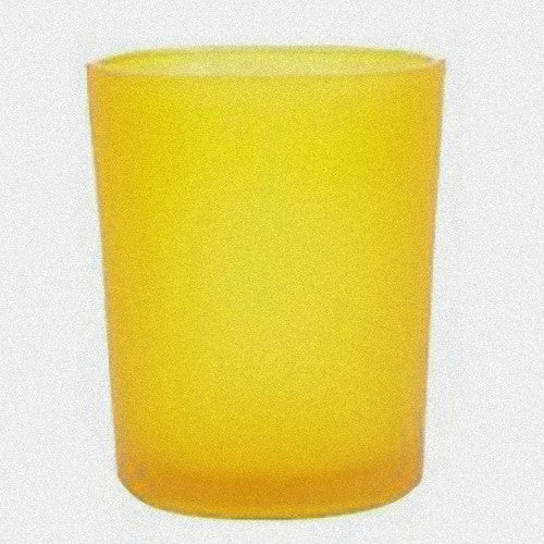 10 Pack Yellow Frosted Glass Votive Candle Holders - Elegant Table Centerpieces for Christmas, Weddings, Anniversaries, Parties & Home Decor - Perfect for Romantic Dinners, Holiday Decorations & Special Events
