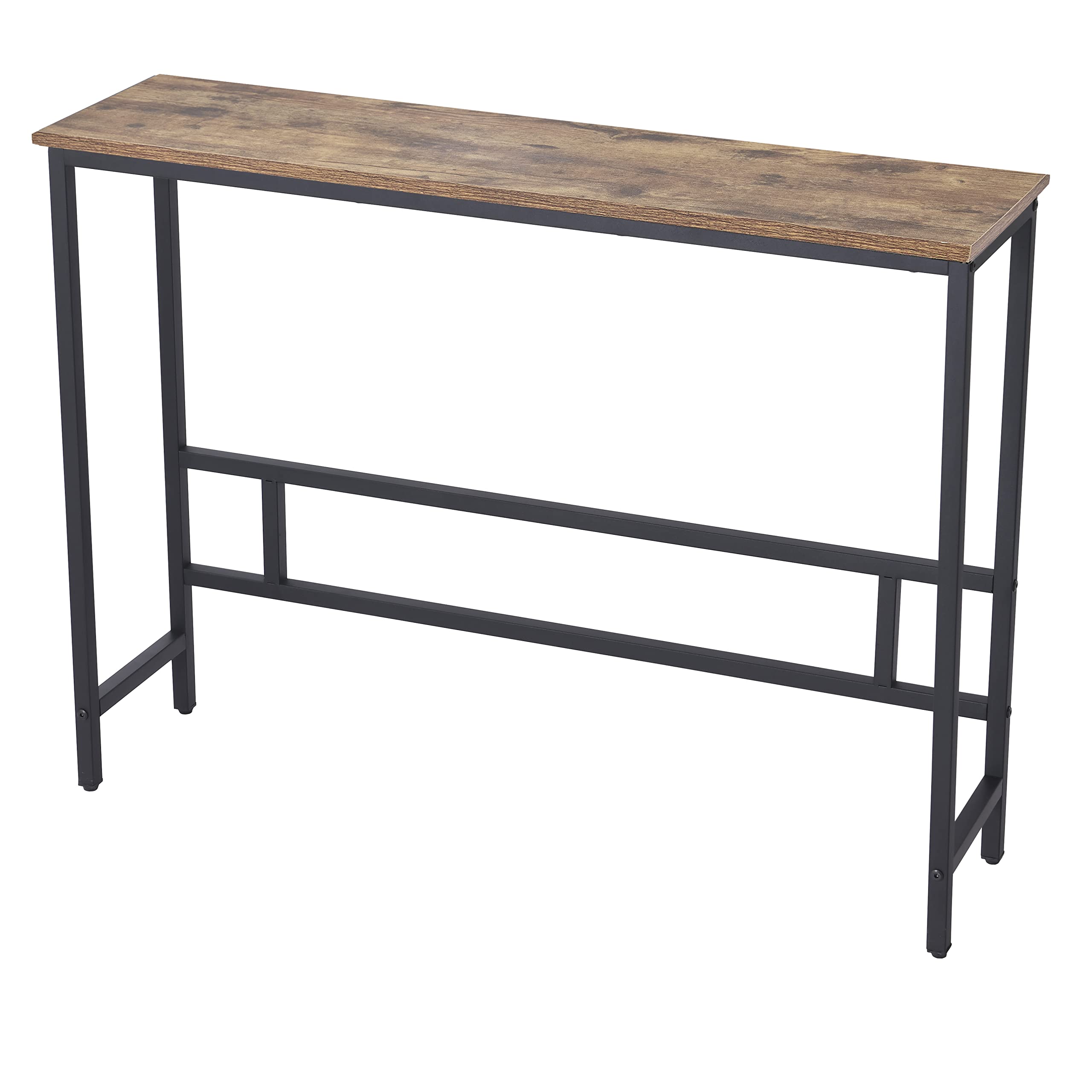 MAJARO Small Modern Industrial Sofa Console Table - Slim Entryway Table for Living Room, Office, Hallway - Rustic Smoked Oak Finish - Perfect for Small Spaces & Behind Couch Decor