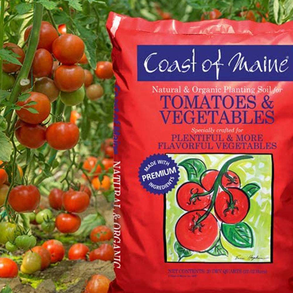 Coast of Maine Organic Tomato & Vegetable Potting Soil - 20 Quart Compost Blend for Container Gardens, Raised Beds & Flower Pots (10 Pack) - Ideal for Home Gardening, Urban Farming & Indoor Plant Care
