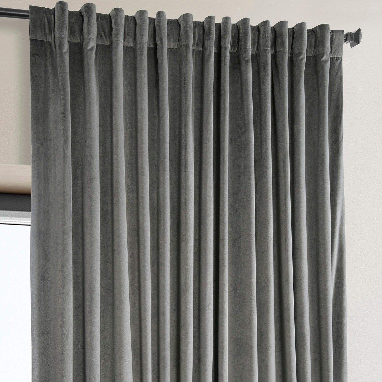 Luxury Blackout Curtains for Bedroom - Nightlife Grey Extra Wide Plush Velvet Drapes with Thermal Insulation & Noise Reduction - Perfect for Hotels, Apartments & Home Theater Rooms