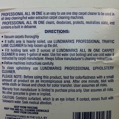 Lundmark All In One Pro Rug Cleaner 64oz - Powerful Carpet & Upholstery Stain Remover for Home, Office & Pet Areas