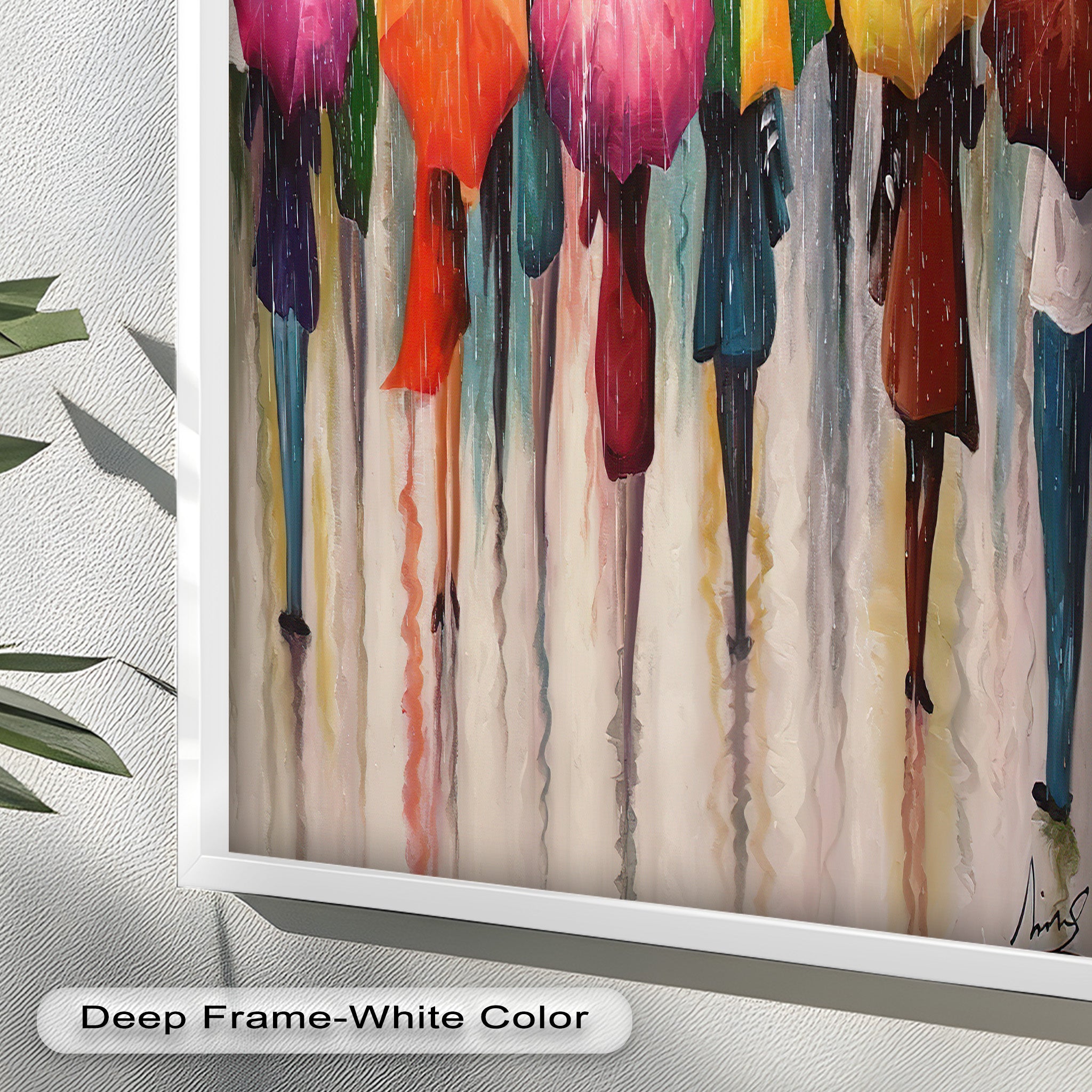 Vibrant Abstract Oil Painting - City Rain Melody Artwork for Home Decor & Office Wall Art | Modern Canvas Painting for Living Room, Bedroom & Office Spaces