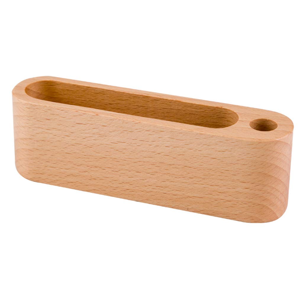 Premium Black Walnut & Beech Wood Business Card Holder - Elegant Office Desk Organizer with Pen Storage - Perfect for Corporate Gifts, Executive Desks, and Professional Networking Events