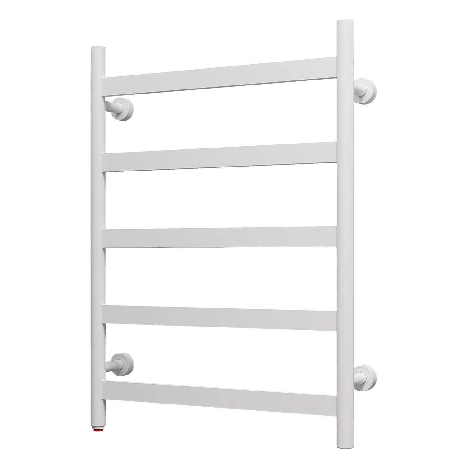 HEATGENE 5-Bar Wall-Mounted Electric Towel Warmer | Plug-in Bathroom Towel Heater Rack | Gloss White Finish | Perfect for Spa, Luxury Bathrooms & Cold Weather Comfort