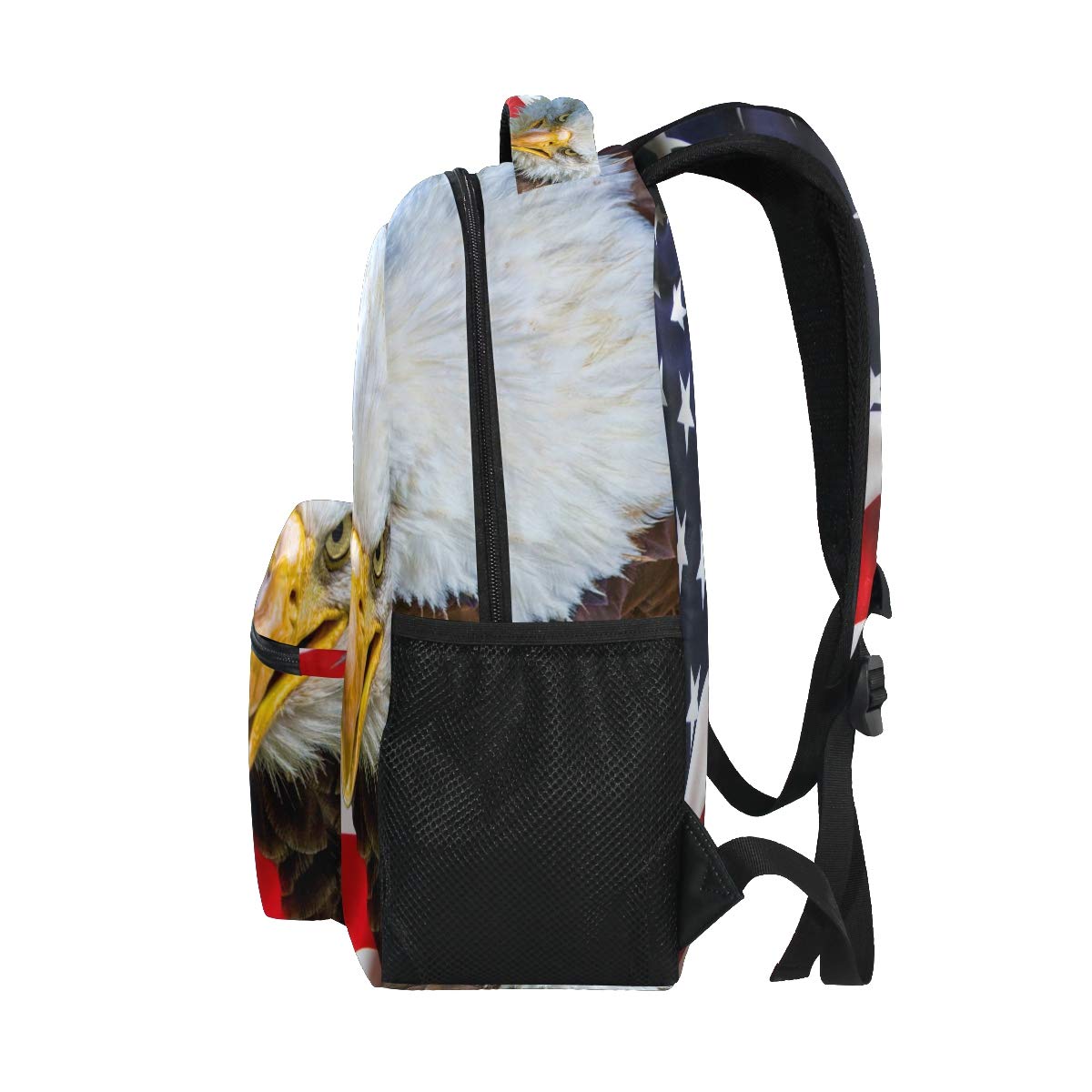 ALAZA American Bald Eagle USA Flag Print Large Backpack - Durable Laptop iPad Tablet Travel School Bag with Multiple Pockets for Men & Women | Perfect for College, Work, Hiking & Daily Commute