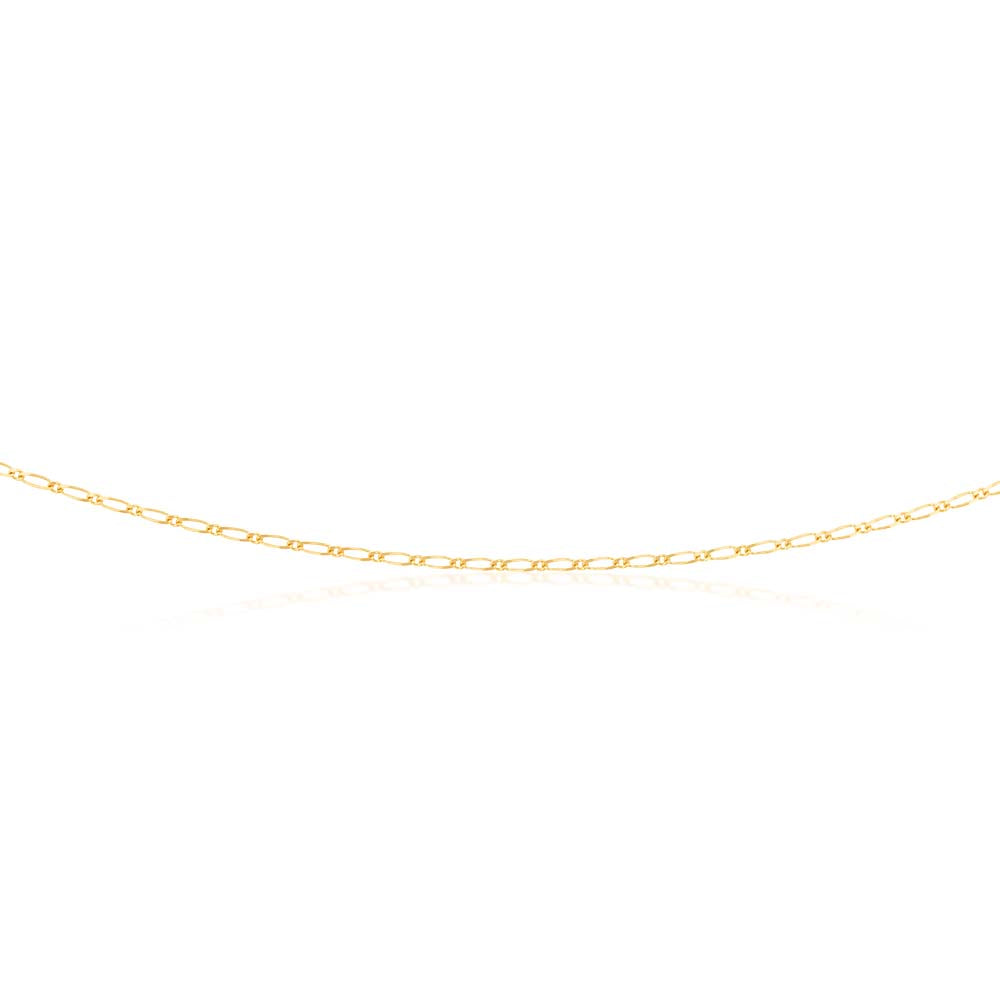 9ct Yellow Gold 40 Gauge 1:1 Figaro Chain 46cm - Elegant Jewelry for Men & Women, Perfect for Everyday Wear, Gifts & Special Occasions