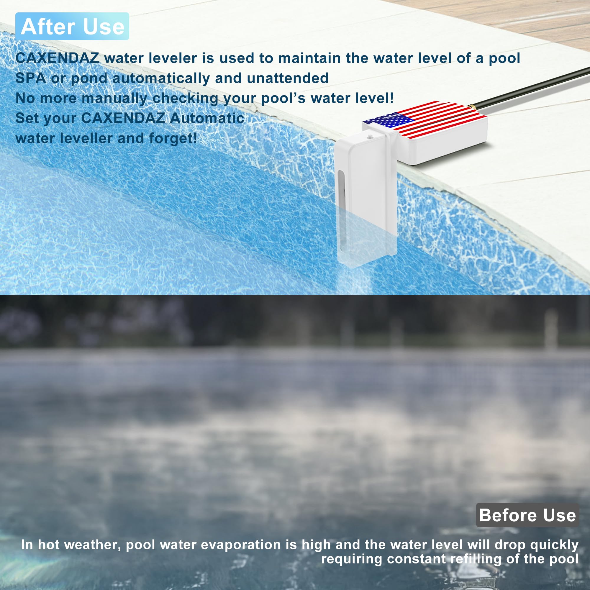 Automatic Pool Water Leveler - Inground Pool Auto Fill System for Precise Water Level Control | Ideal for Home, Resort, and Commercial Pools