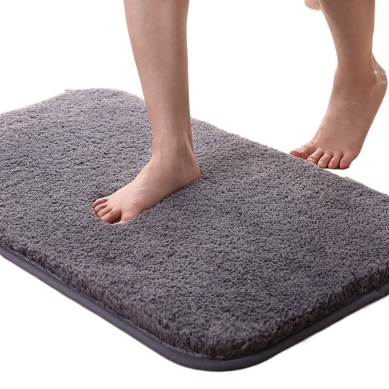 Premium Absorbent Bathroom Floor Mat - Non-Slip Quick-Drying Door Entry Mat for Toilet & Shower (Dark Grey, 40x60cm) - Perfect for Bathroom Safety & Comfort