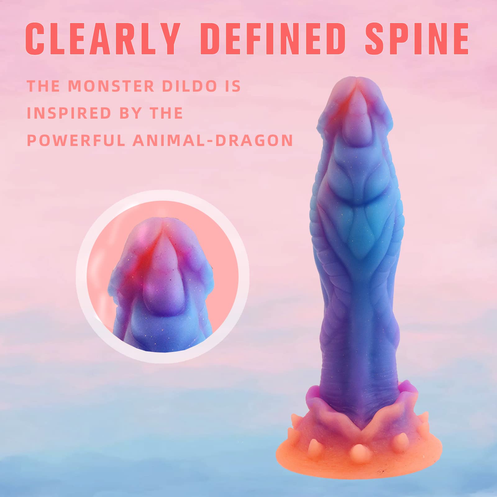 Realistic Monster Dildo - Premium Silicone Anal Toy with Strong Suction Cup for Hands-Free Play | G-Spot Stimulator for Women & Men | 9.5 Inch Blue Adult Sex Toy | Perfect for Solo Play, Couples & BDSM Scenes