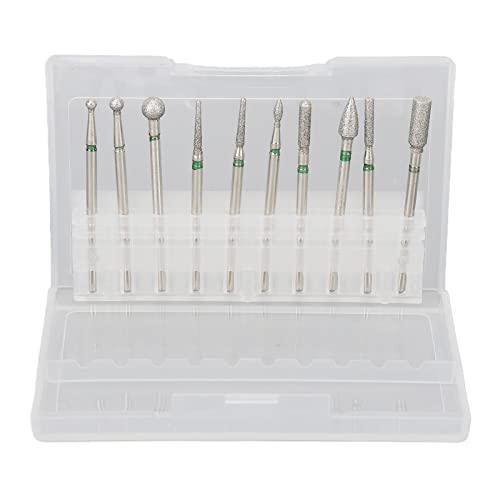 10 Pcs Professional Nail Drill Bits Set - Stainless Steel Manicure Drill Bits with Storage Case for Nail Art, Pedicure, Grinding & Polishing | Perfect for Salon, Home & DIY Nail Care