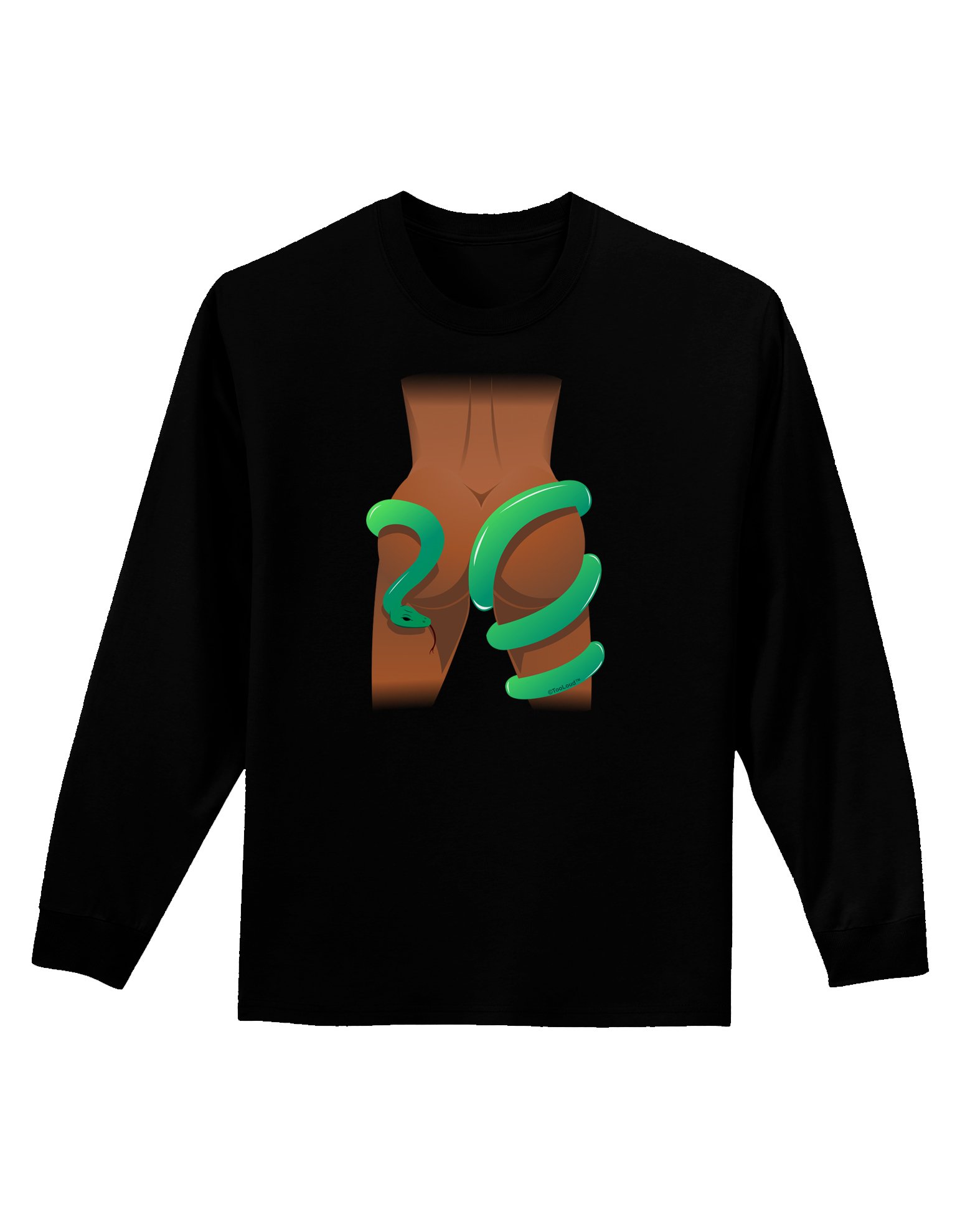TooLoud Lady Anaconda Design Dark Adult Long Sleeve T-Shirt | Gothic Rock Band Tee | Perfect for Concerts, Halloween & Alternative Fashion