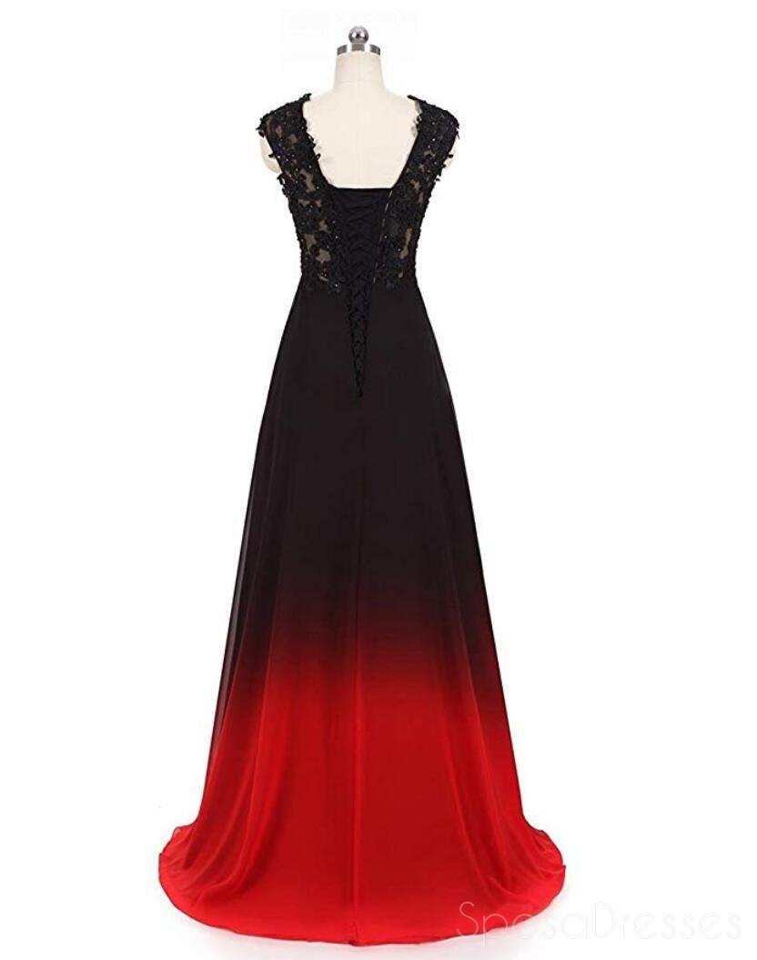 Elegant Cap Sleeve See-Through Chiffon Ombre Long Evening Prom Dress for Sweet 16 & Formal Events - Perfect for Homecoming, Quinceañera & Special Occasions