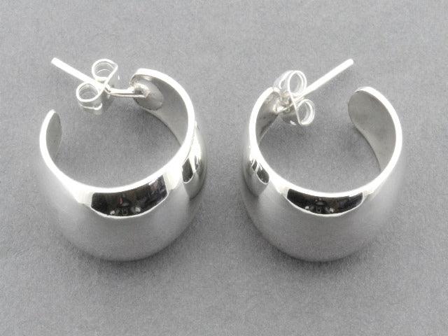Convex Hoop Stud Earrings - Sterling Silver 925 Hypoallergenic for Sensitive Ears | Perfect for Everyday Wear, Parties & Gifts