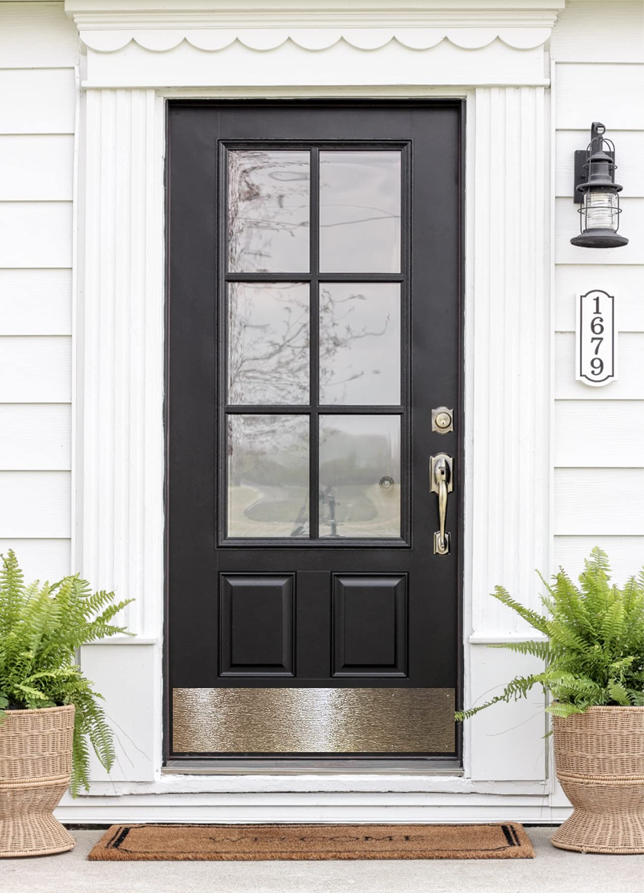 Stainless Steel Door Kick Plate with Artisan Embossed Patterns - 6