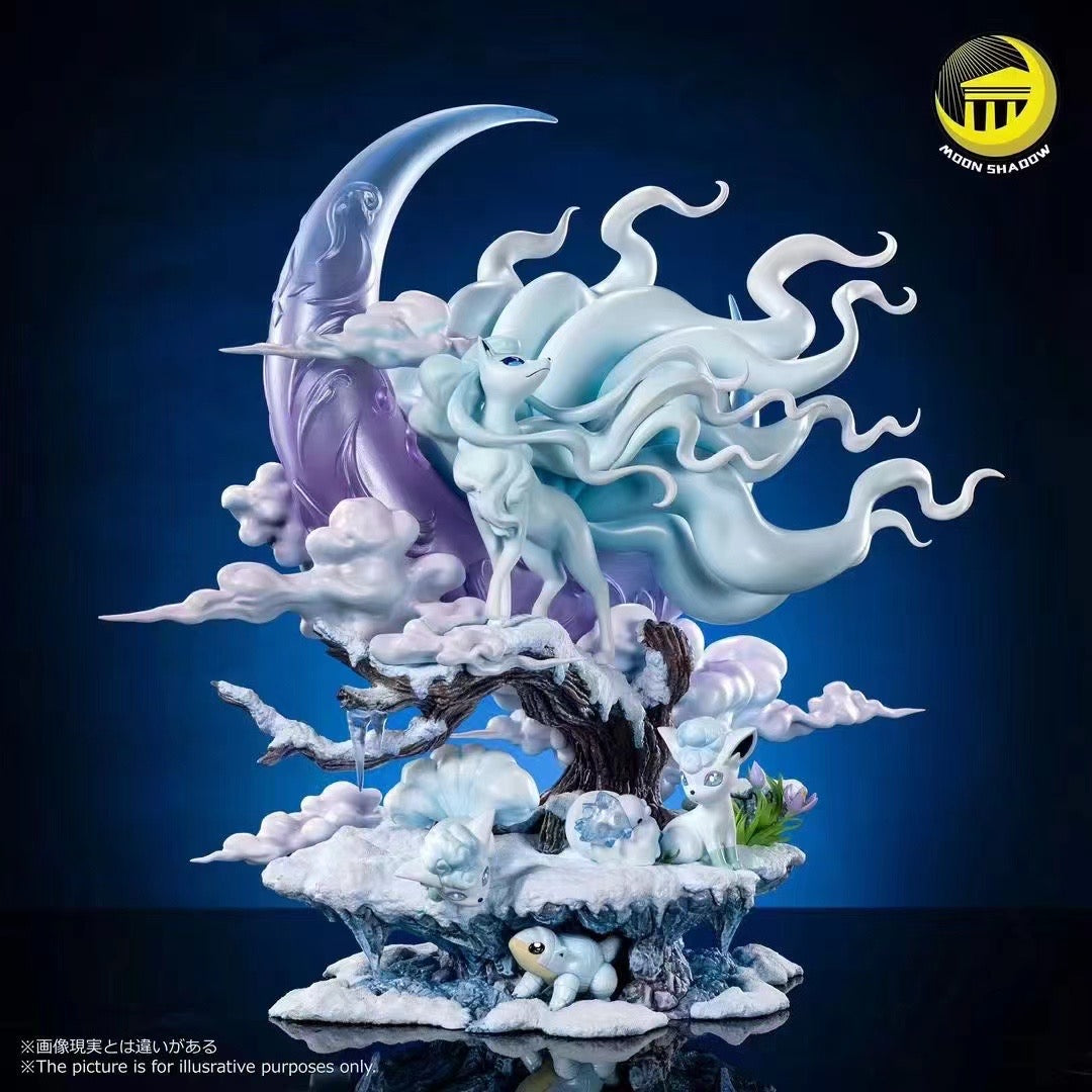 Moon Shadow Studio - Alolan Ninetales, Alolan Vulpix, Alolan Sandshrew & Snom Pokémon Figures - Perfect for Collectors, Gaming Battles & Anime Decor