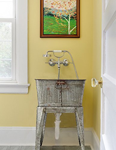 Benjara Multi Functional Galvanized Metal Tub with Stand - Rustic Gray Wash Basin for Farmhouse Bathroom, Kitchen Sink, or Outdoor Garden Decor