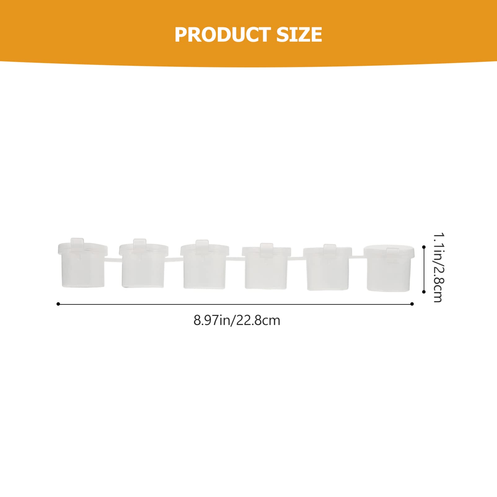 20-Piece 10ml Empty Paint Pot Strips with Lids - Mini Plastic Storage Containers for Artist Paint, Eye Primer & Makeup Organization | Perfect for DIY Crafts, Travel & Professional Makeup Kits