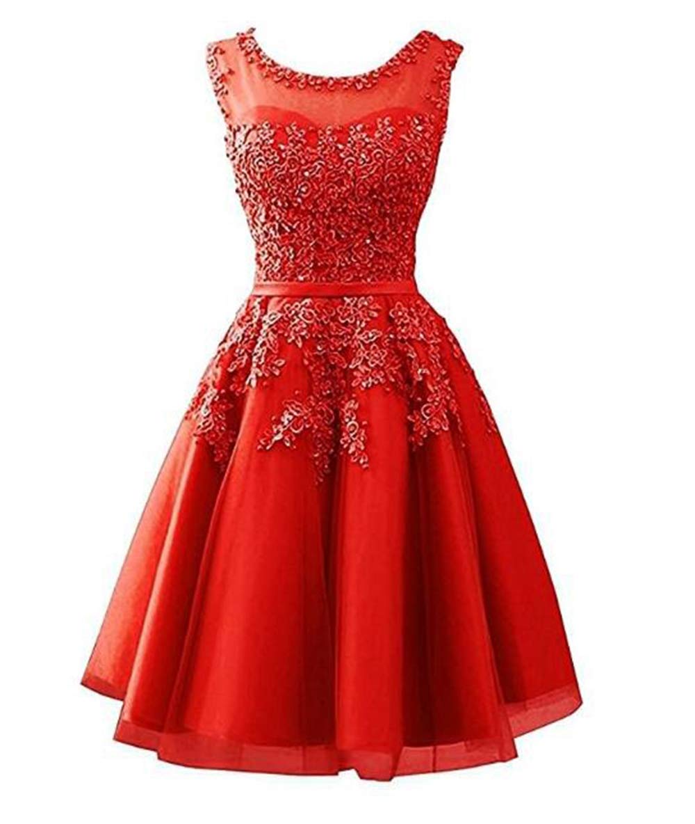 ANGELA Women's Appliques Short Prom Dresses 2021 | Elegant Homecoming Dresses for Teens | Perfect for Prom Night, School Dances & Special Occasions